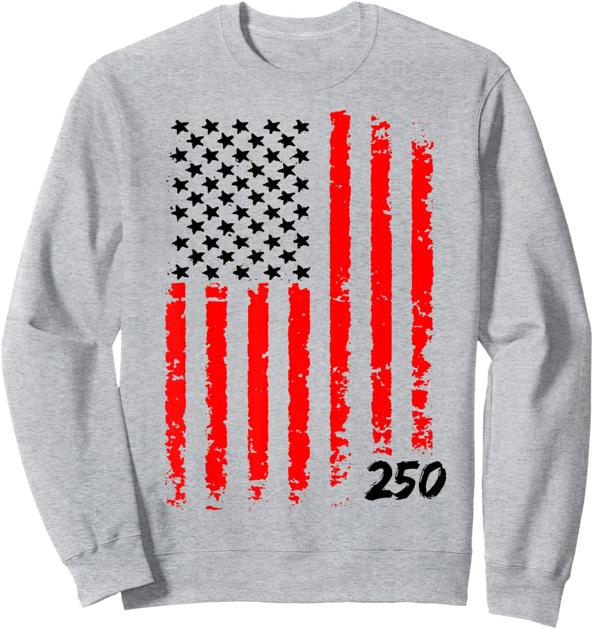 250th Anniversary of America 1776 Light Blue American Flag Sweatshirt - Sweatshirt | Ash