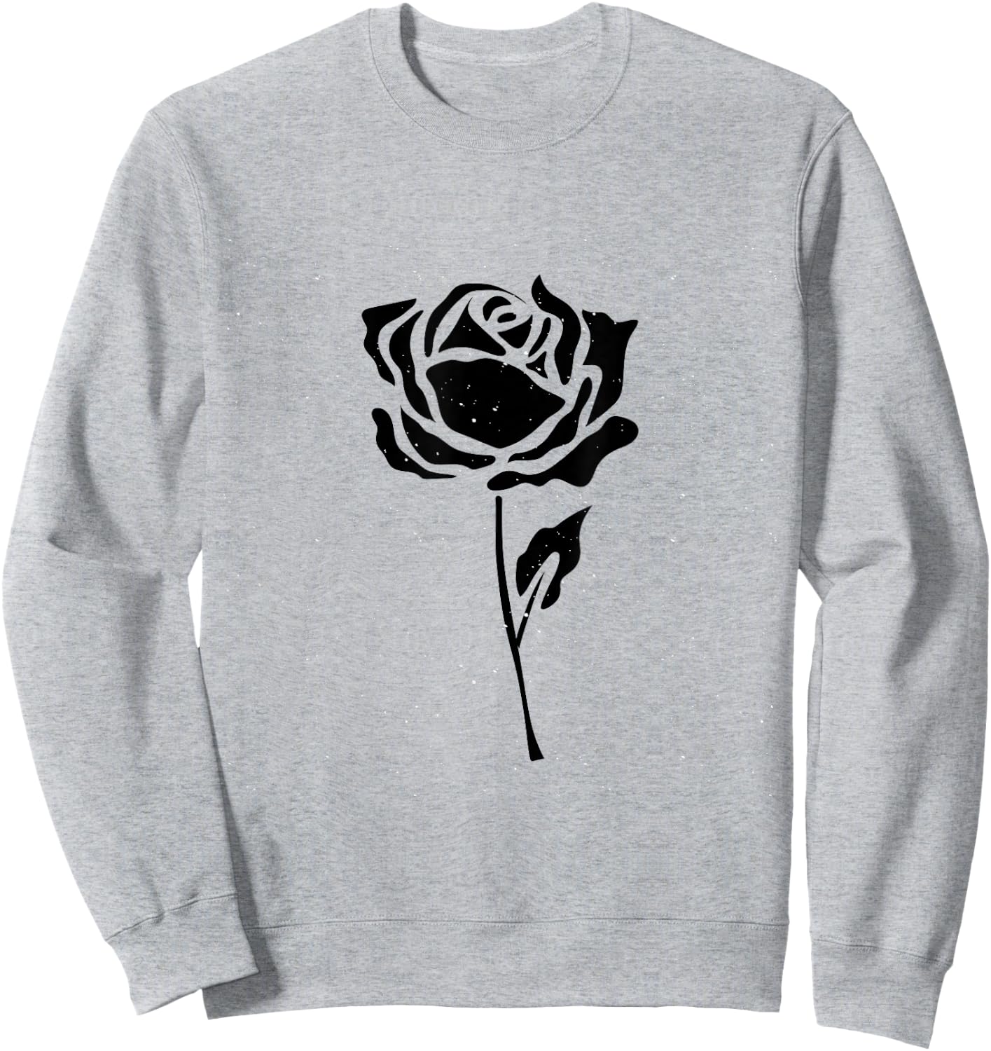 Vintage Black Flower Rose Design White Sweatshirt - Sweatshirt | Ash