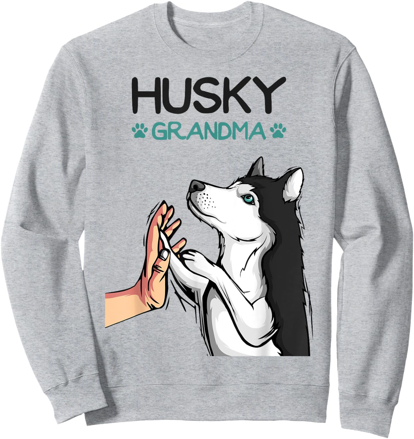 Husky Grandma Dog Mom Lover Women Sweatshirt - Sweatshirt | Ash