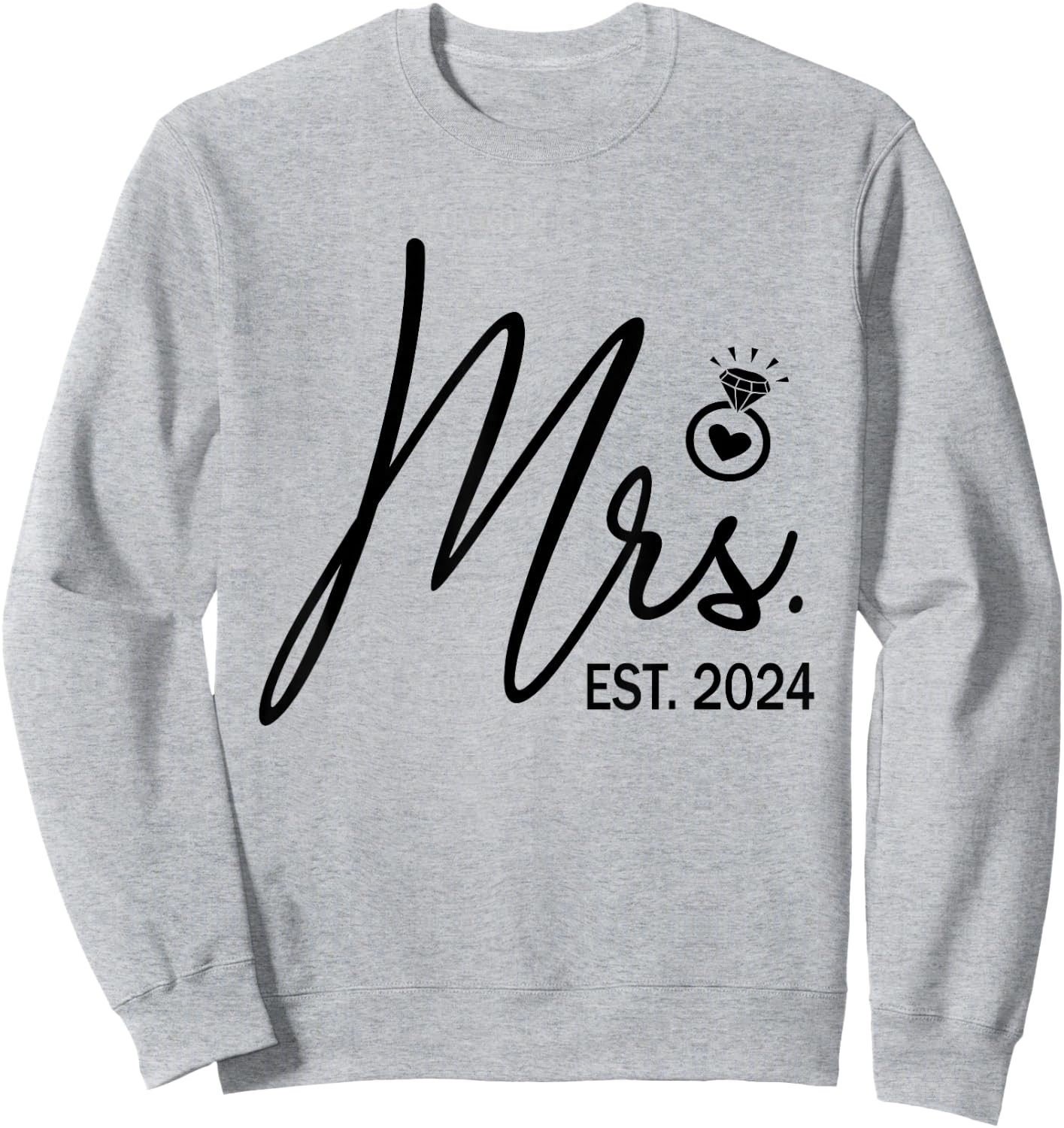 Mrs. Est. 2024 Just Married Wedding Wife Mr & Mrs Couple Sweatshirt - Sweatshirt | Ash