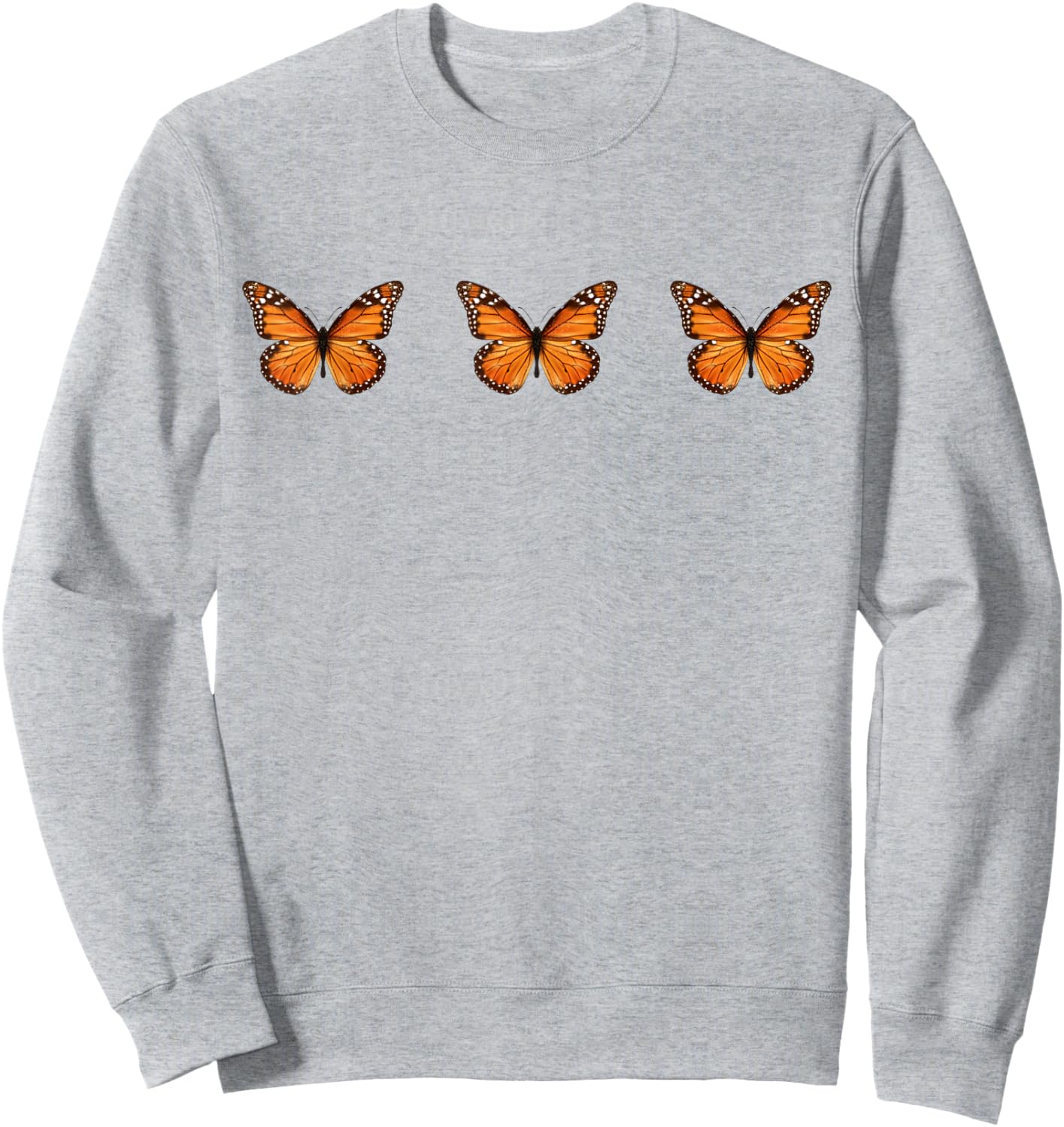 Aesthetic Monarch Butterflys - Butterfly Soft Grunge Sweatshirt - Sweatshirt | Ash