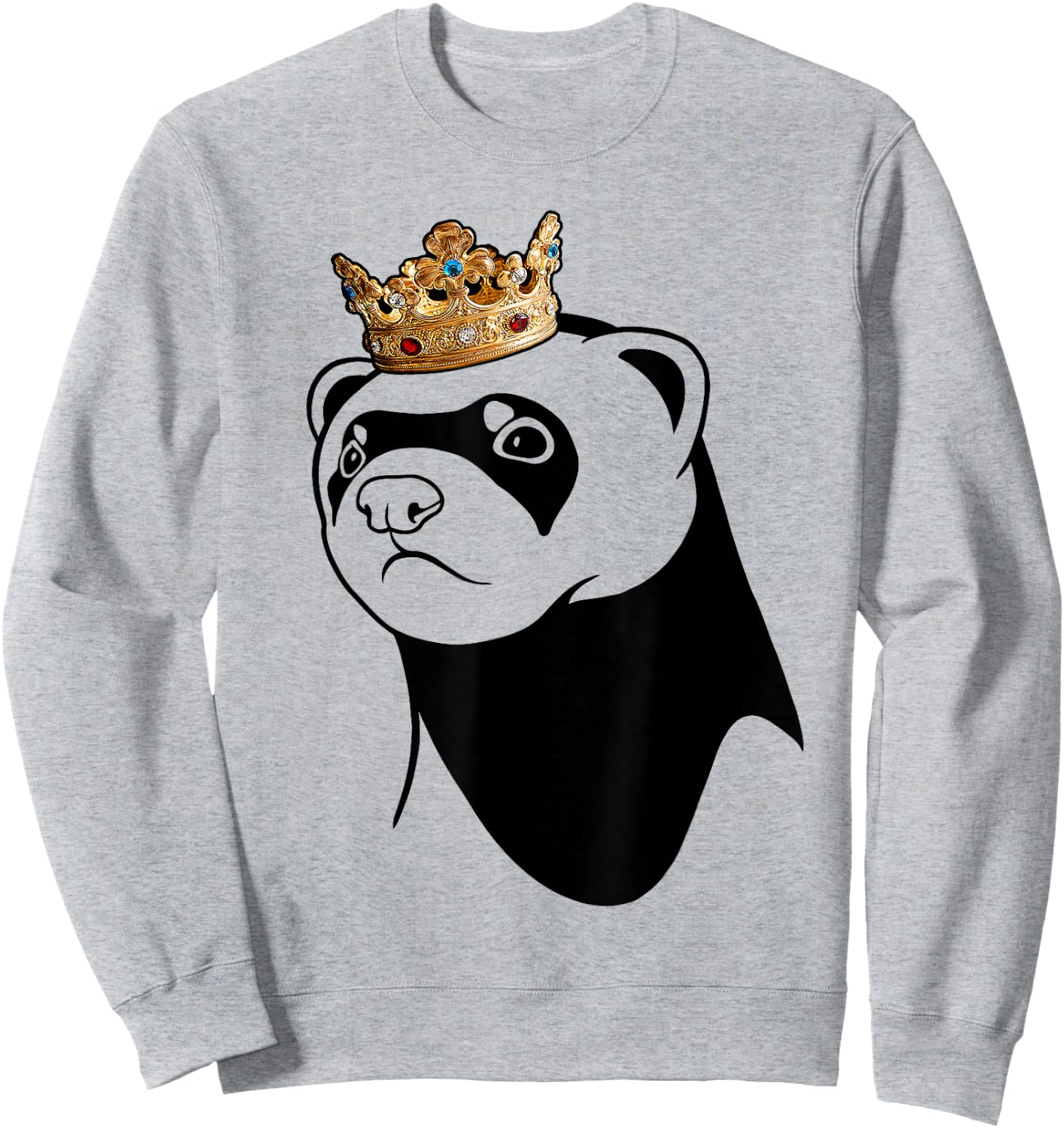 Ferret Wearing Crown Sweatshirt - Sweatshirt | Ash