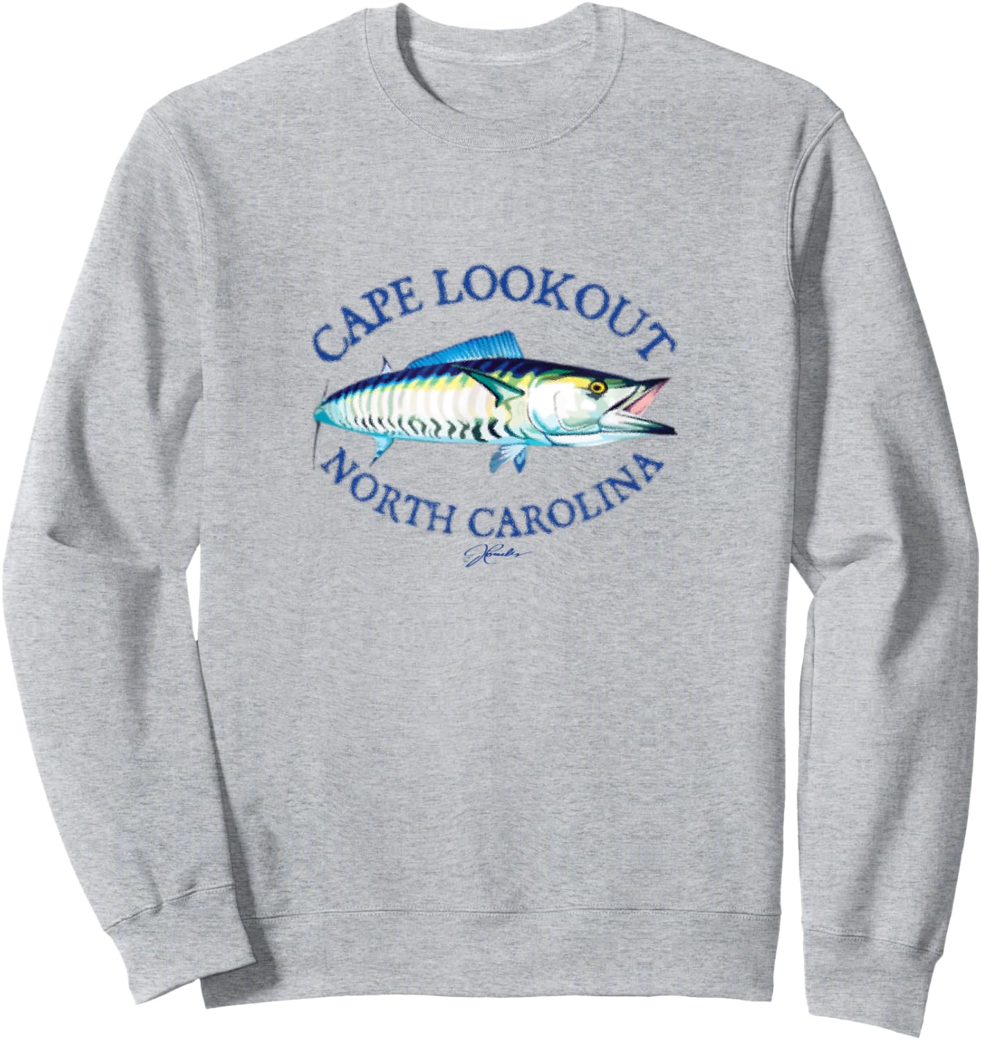 JCombs: Cape Lookout, NC, Wahoo Sweatshirt - Sweatshirt | Ash