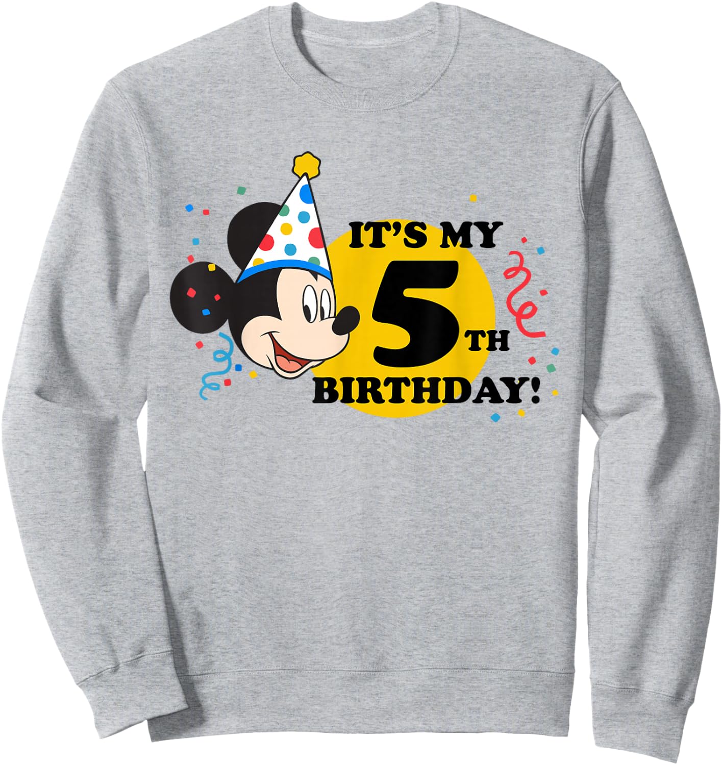 Disney Mickey Mouse 5th Birthday Sweatshirt - Sweatshirt | Ash