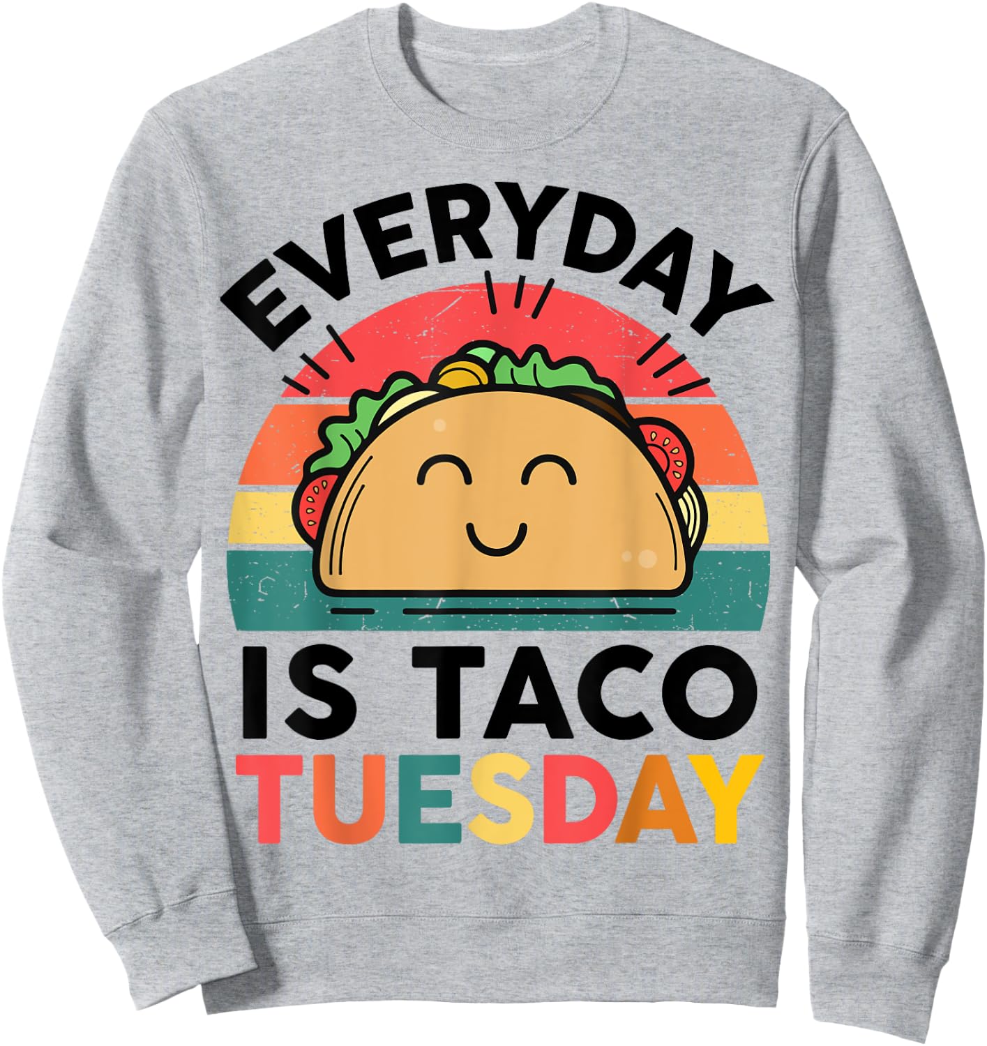 Funny Everyday Is Taco-Tuesday Toddler Boy Kids Cute Retro Sweatshirt - Sweatshirt | Ash
