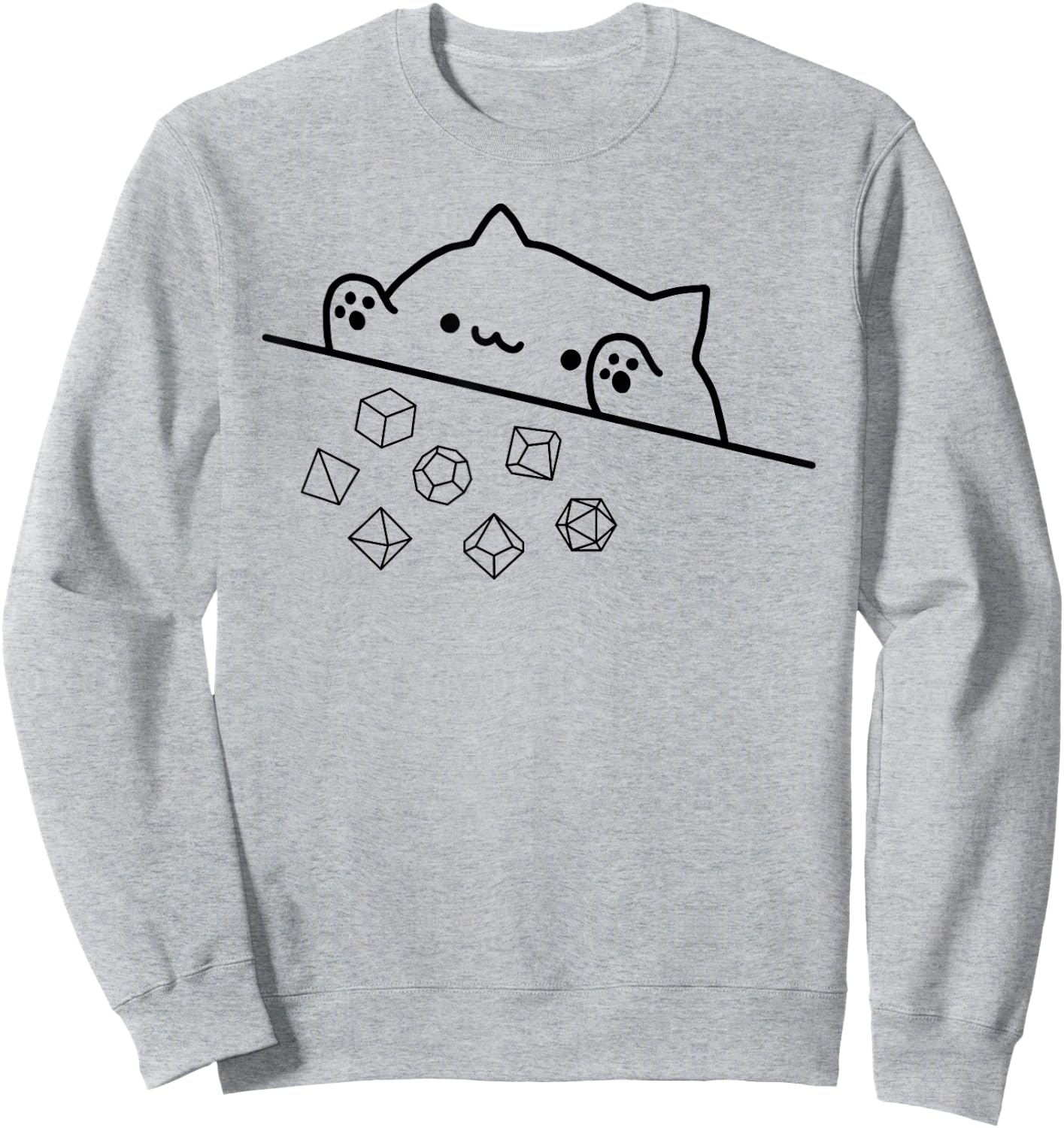 Cat Throwing Rainbow Dice Tabletop RPG Sweatshirt - Sweatshirt | Ash