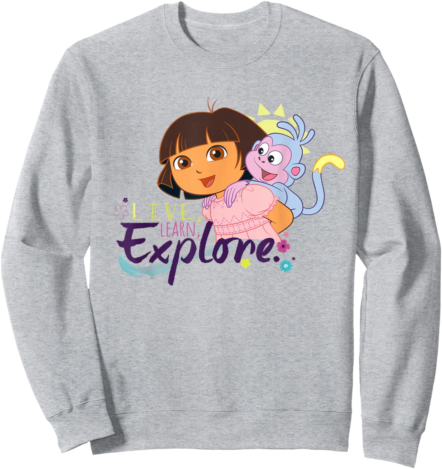 Dora the Explorer Live, Learn, Explore Sweatshirt - Sweatshirt | Ash