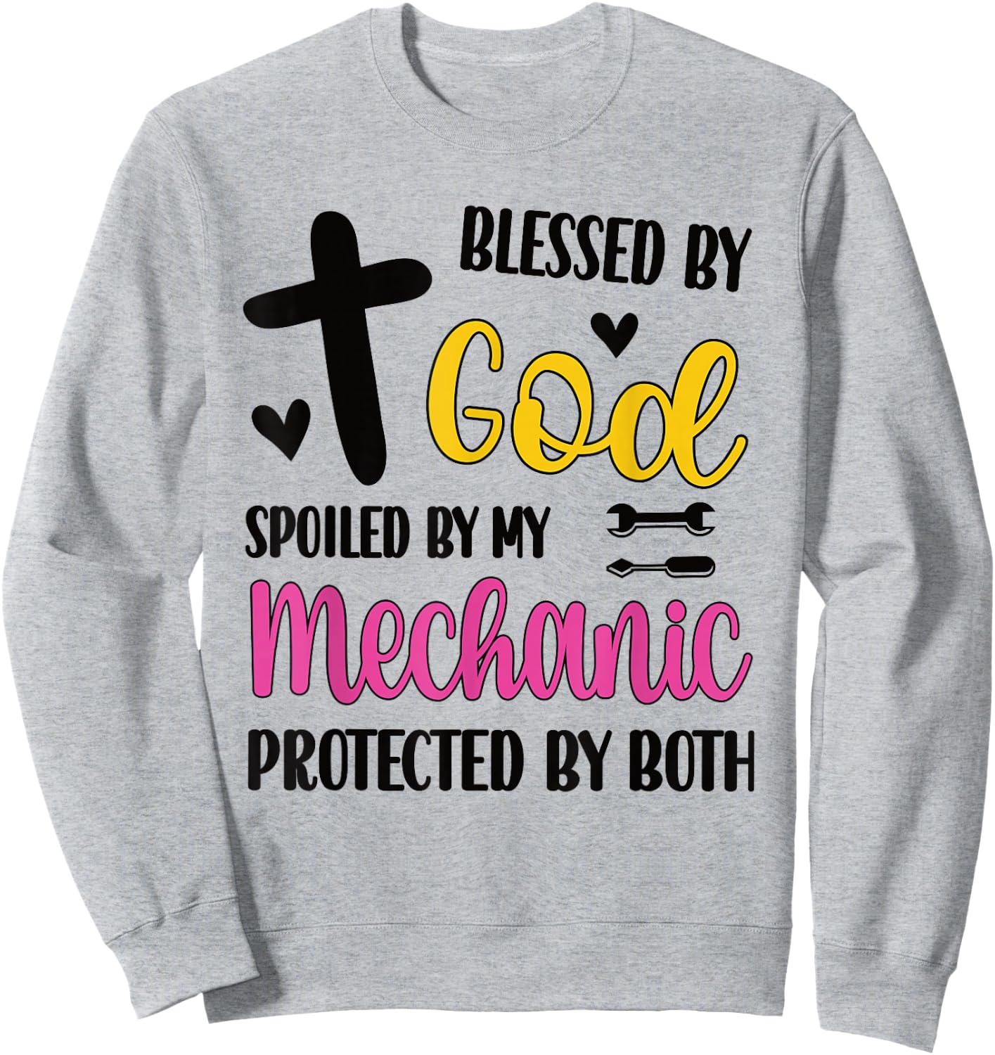 Spoiled By My Mechanic Proud Mechanic Wife Husband Sweatshirt - Sweatshirt | Ash