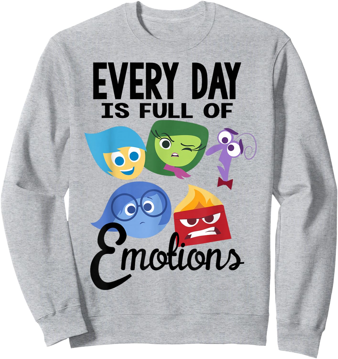 Disney Pixar Inside Out Every Day is Full of Emotions Group Sweatshirt - Sweatshirt | Ash