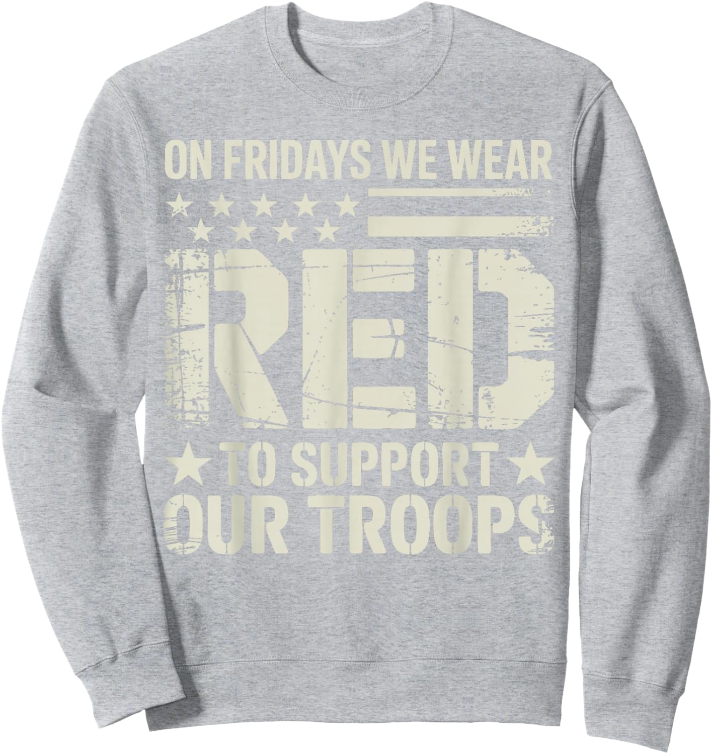 Red Fridays Family Deployed Military Spouse Soldier Support Sweatshirt - Sweatshirt | Ash