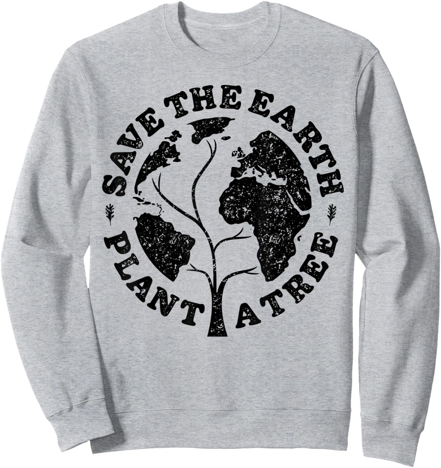 Earth Day Save Earth Plant A Tree Environmental Planet Retro Sweatshirt - Sweatshirt | Ash