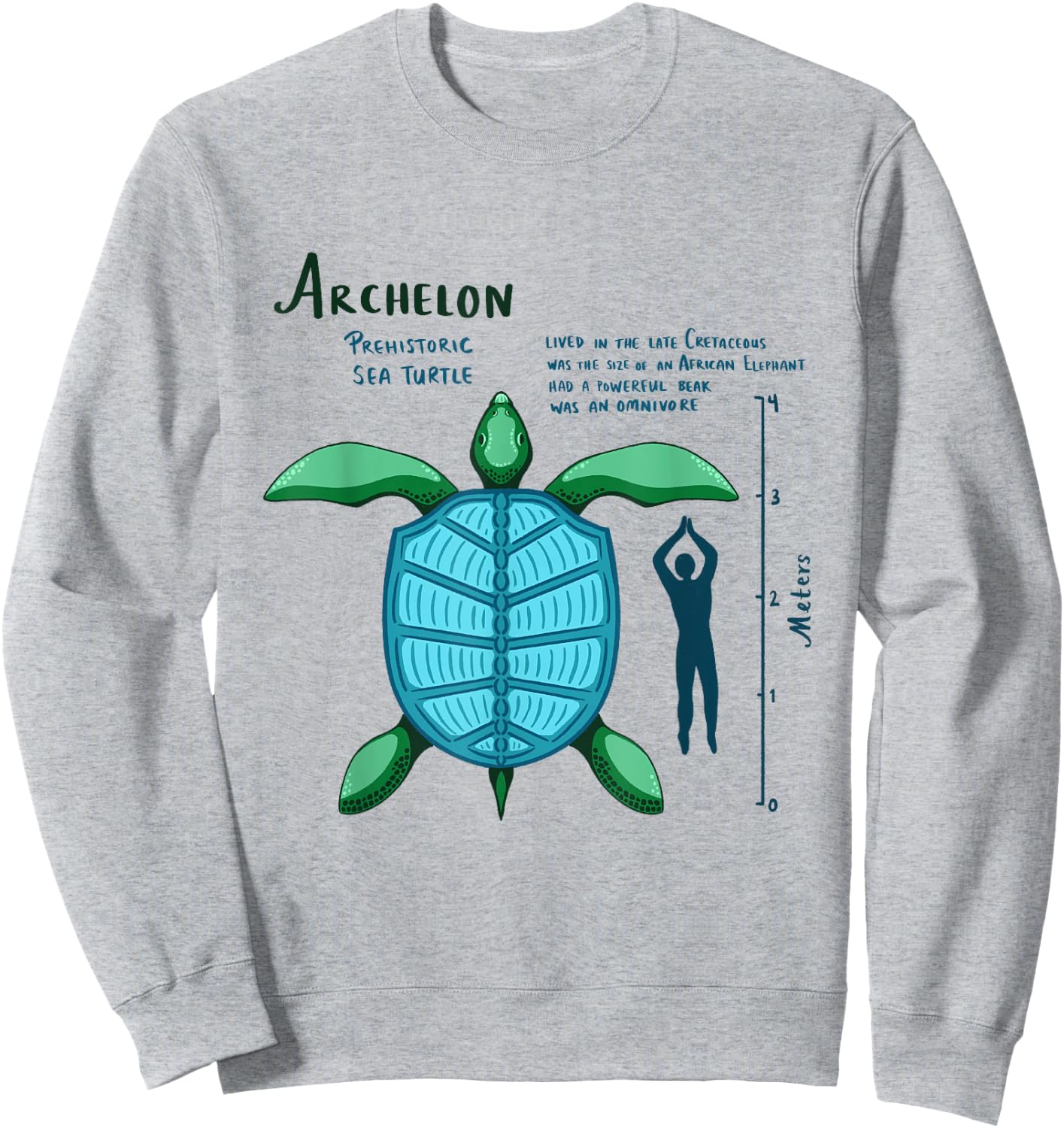 Cretaceous Creatures - Archelon Sweatshirt - Sweatshirt | Ash