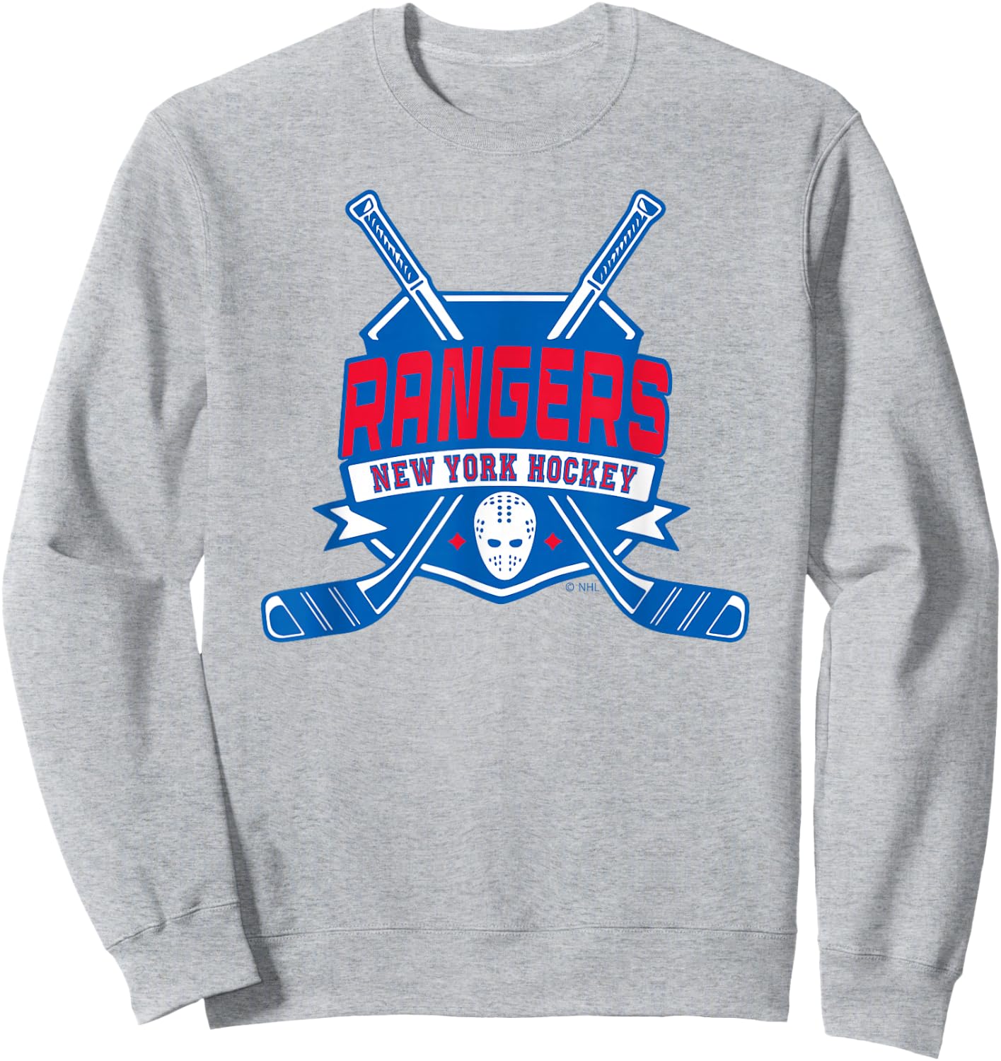 New York Rangers Hockey Sticks White Officially Licensed Sweatshirt - Sweatshirt | Ash