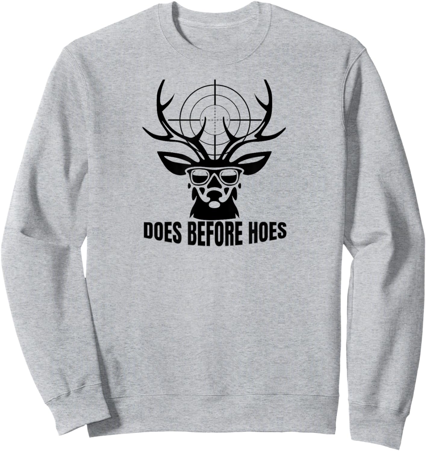 Vintage Funny Does Before Hoes Deer Sweatshirt - Sweatshirt | Ash