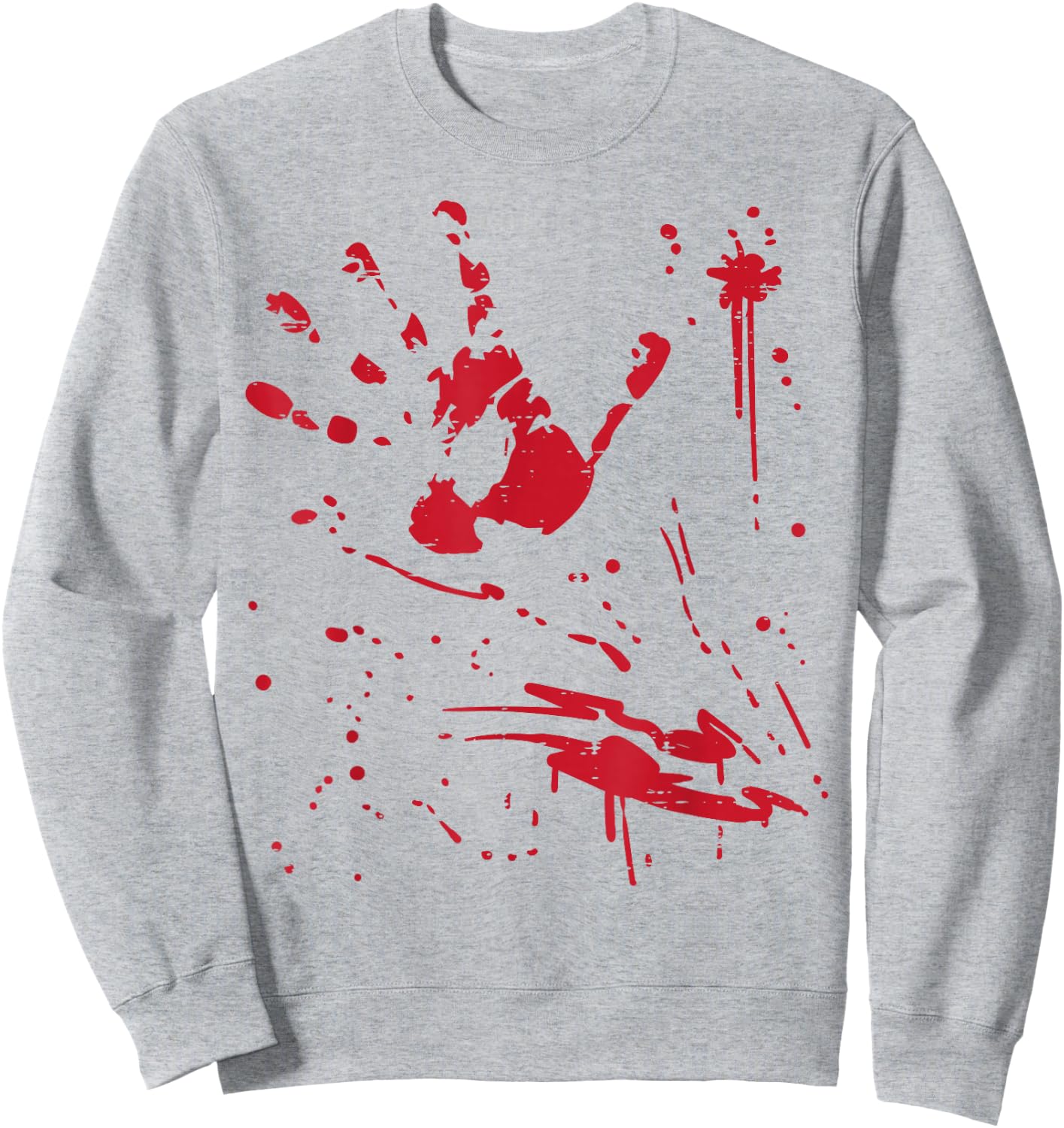 Bloody Handprint Funny Halloween Costume Men Women Kids Sweatshirt - Sweatshirt | Ash