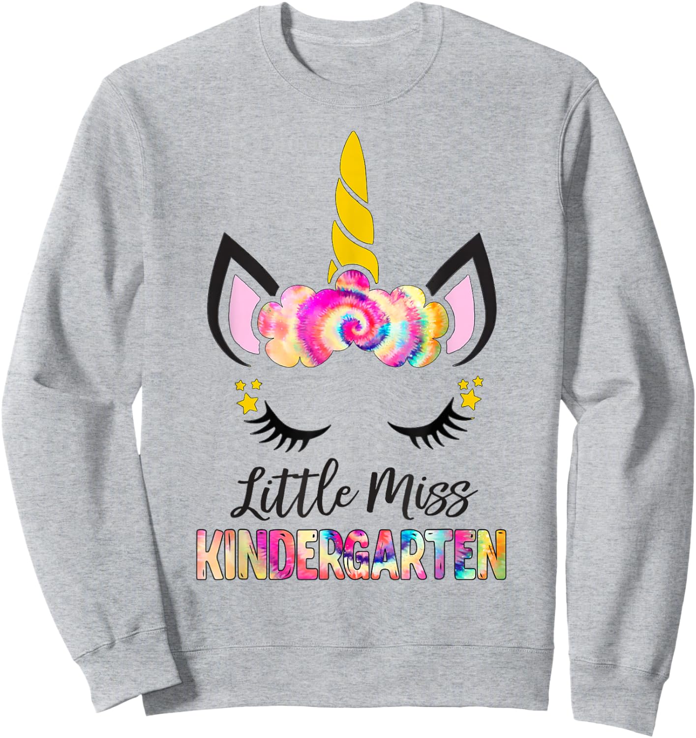 Little Miss Kindergarten Girl Magic Unicorn Shirt Preschool Sweatshirt - Sweatshirt | Ash