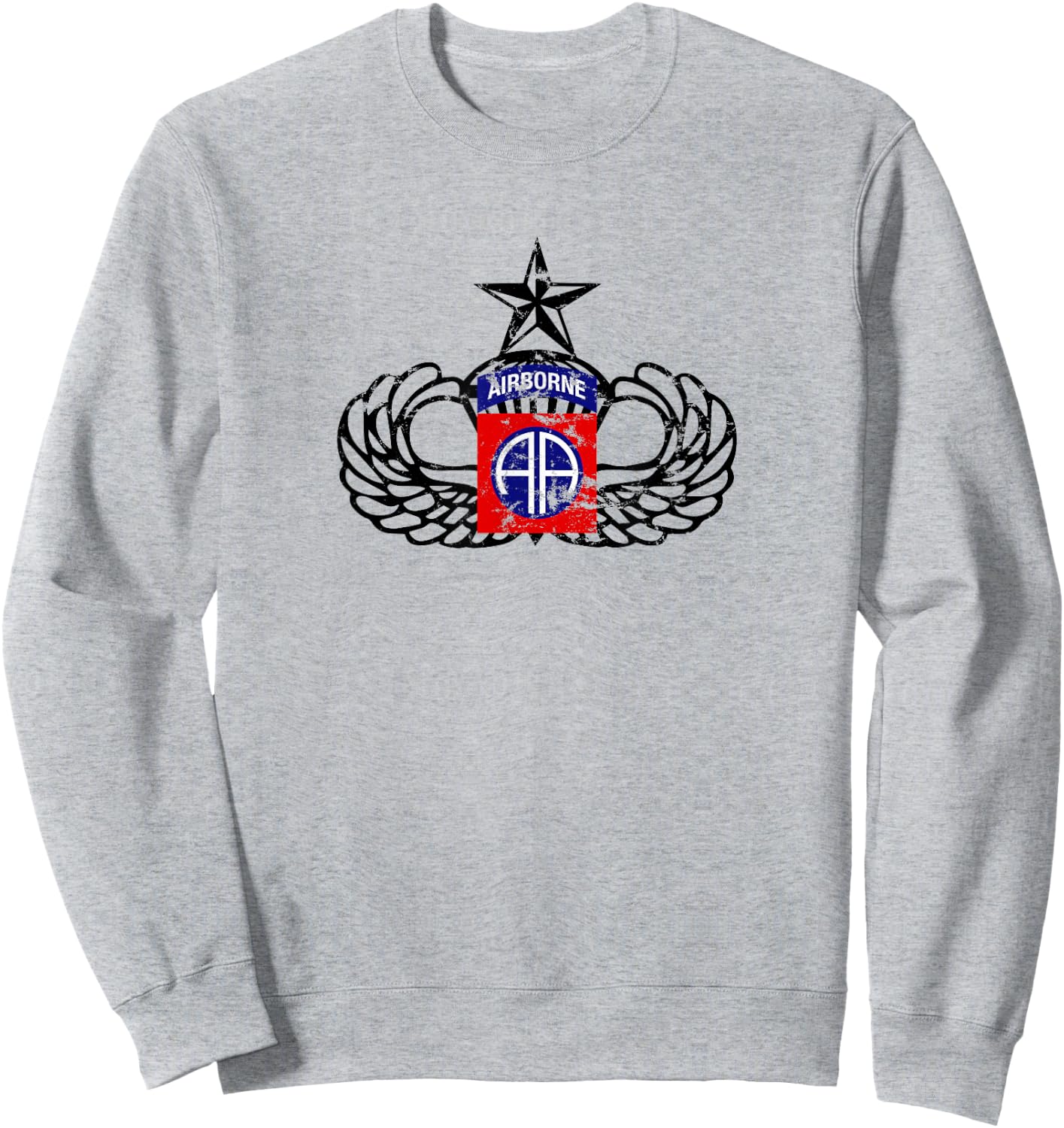 82nd Airborne Division Senior Parachutist Shirt Sweatshirt - Sweatshirt | Ash