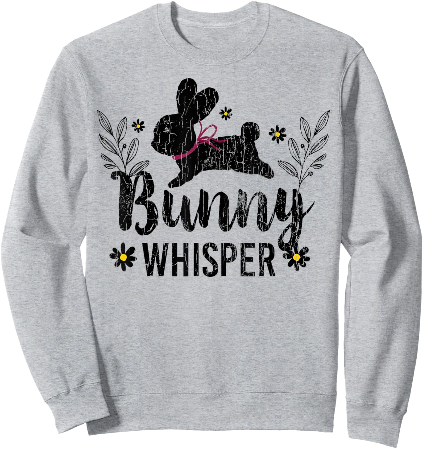Bunny Whisperer Funny Rabbit Graphic Sweatshirt - Sweatshirt | Ash