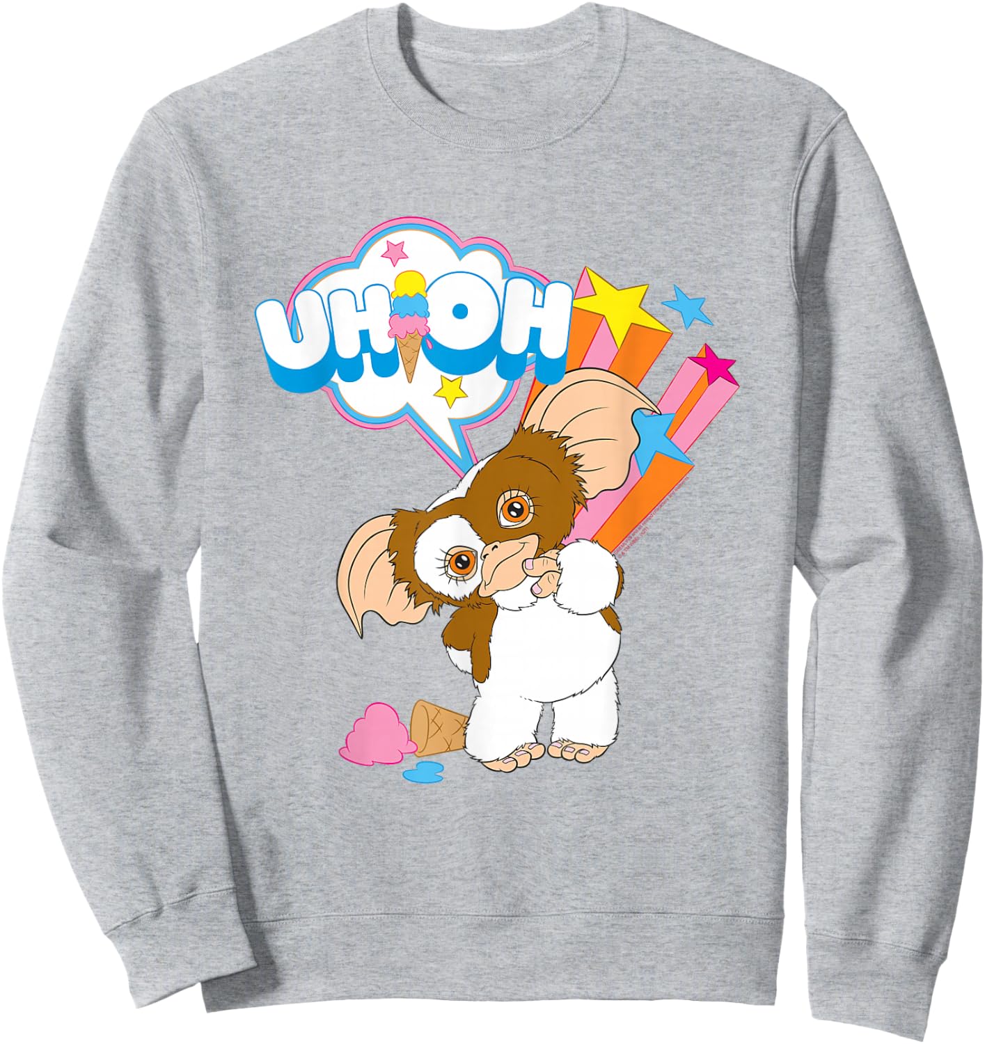 Gremlins Gizmo Uh Oh Sweatshirt - Sweatshirt | Ash