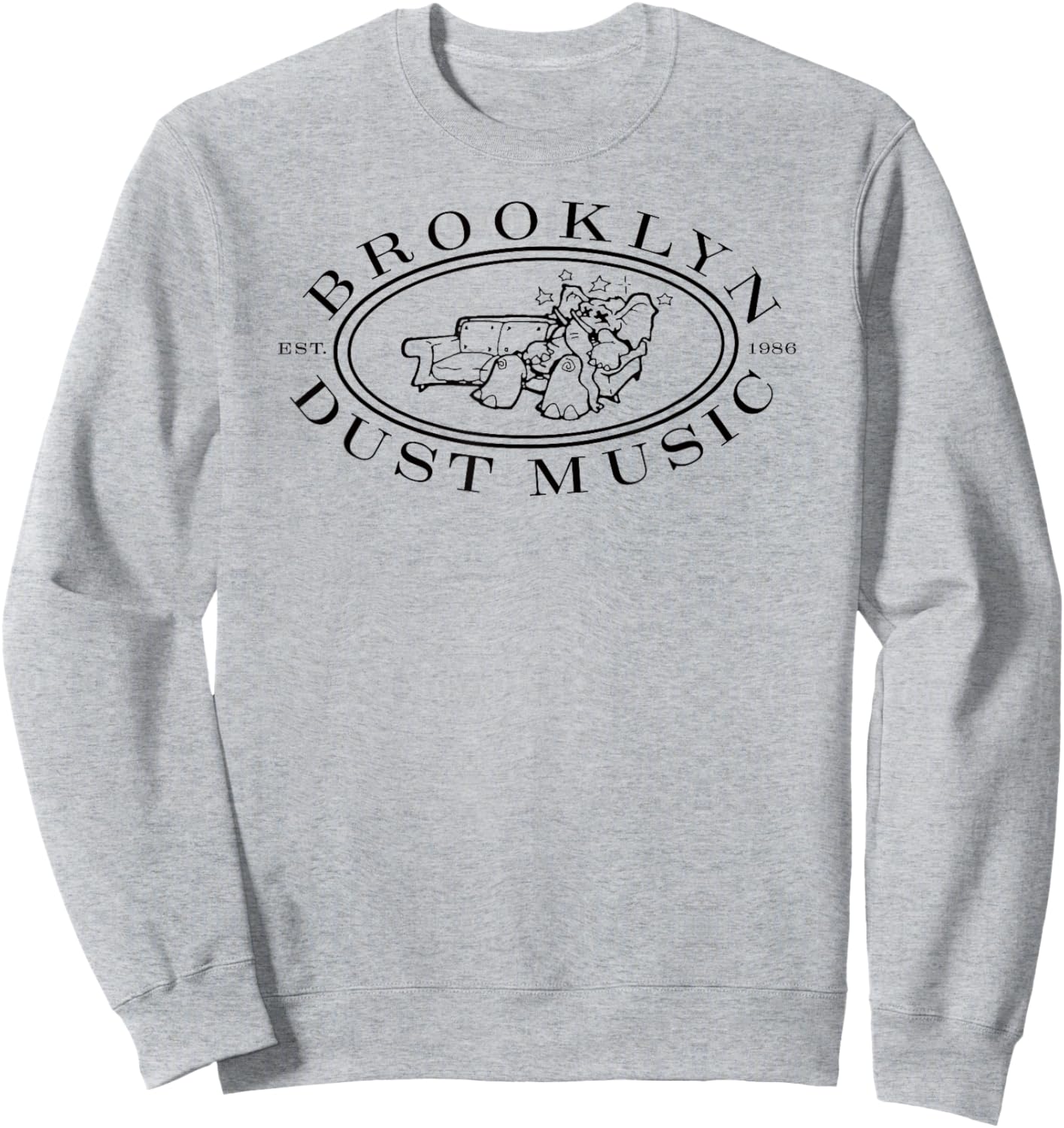 Brooklyn Dust Music Elephant Logo (Black) Sweatshirt - Sweatshirt | Ash