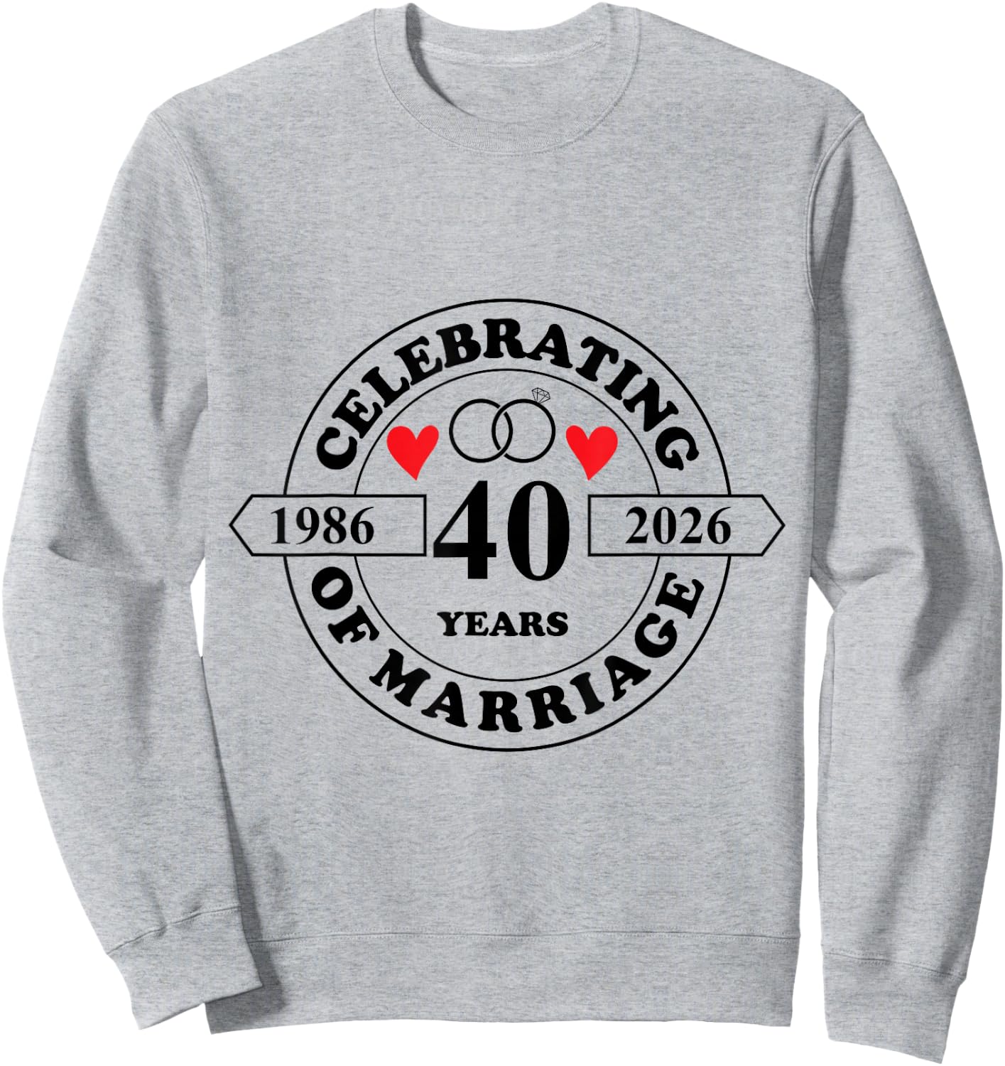 40 Years of Marriage Parents 40th Wedding Anniversary Sweatshirt - Sweatshirt | Ash