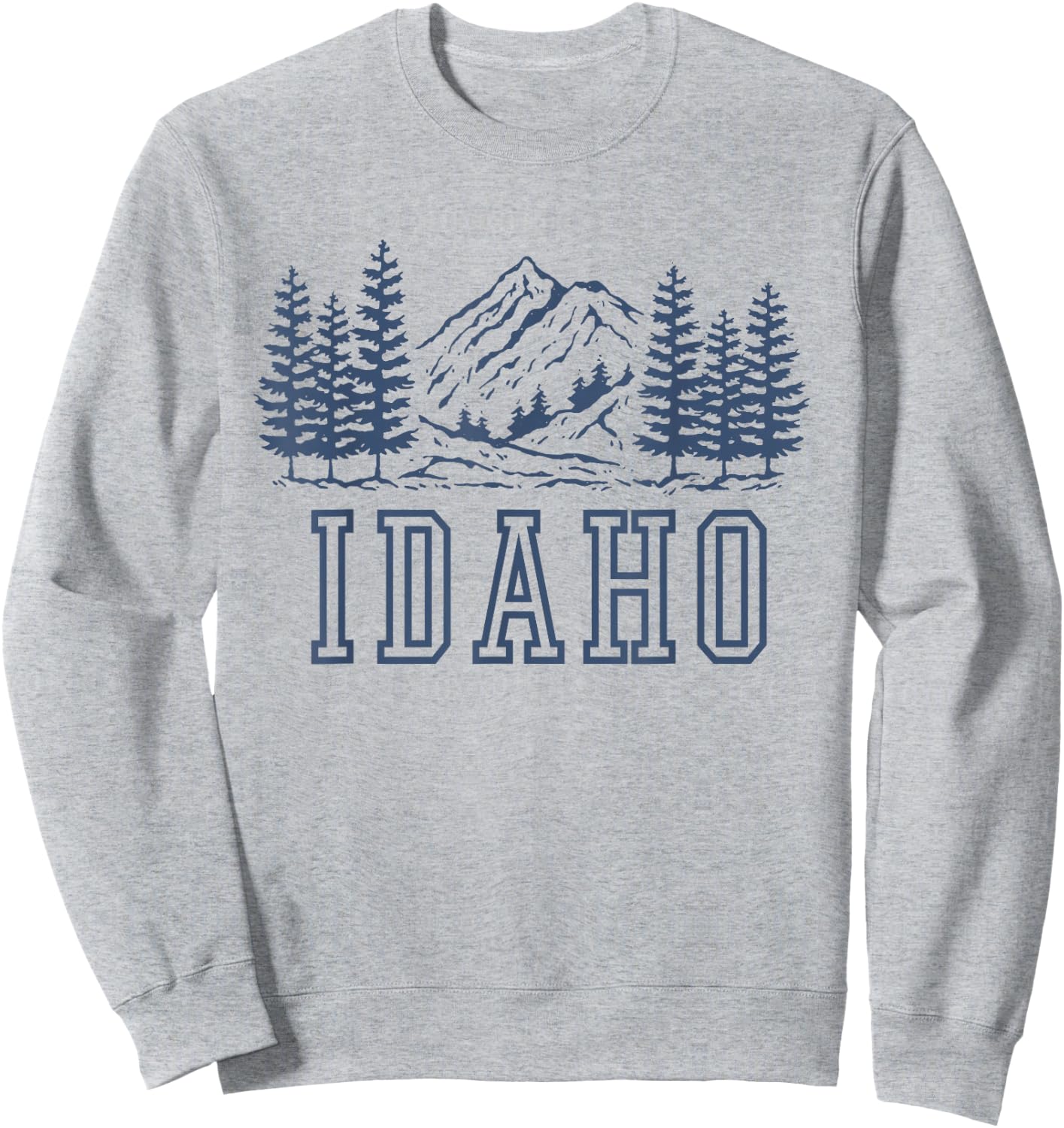 Idaho Vintage Mountain Graphic Sweatshirt - Sweatshirt | Ash