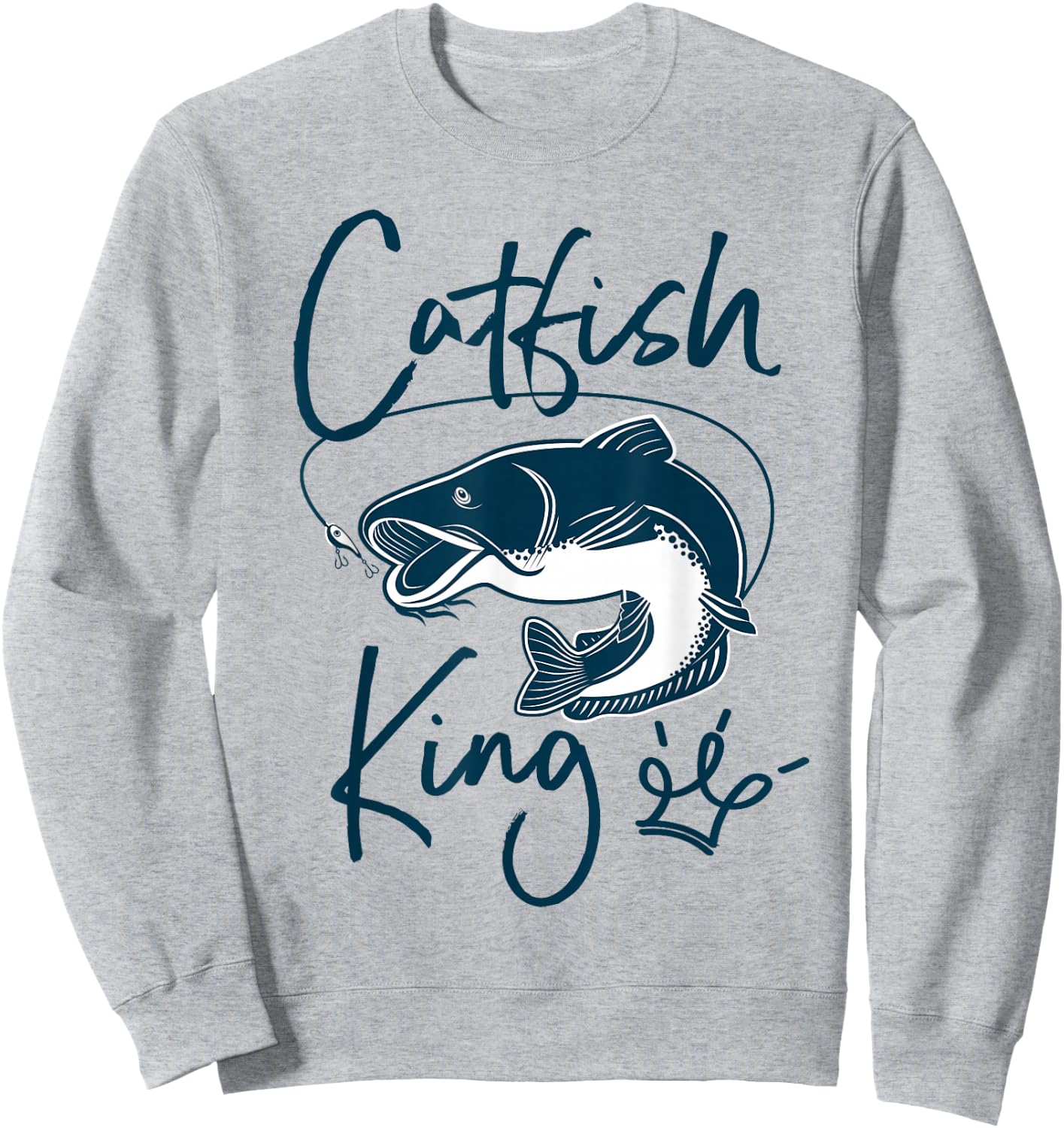 Cute catfish King design - catfish farmer Gift Sweatshirt - Sweatshirt | Ash
