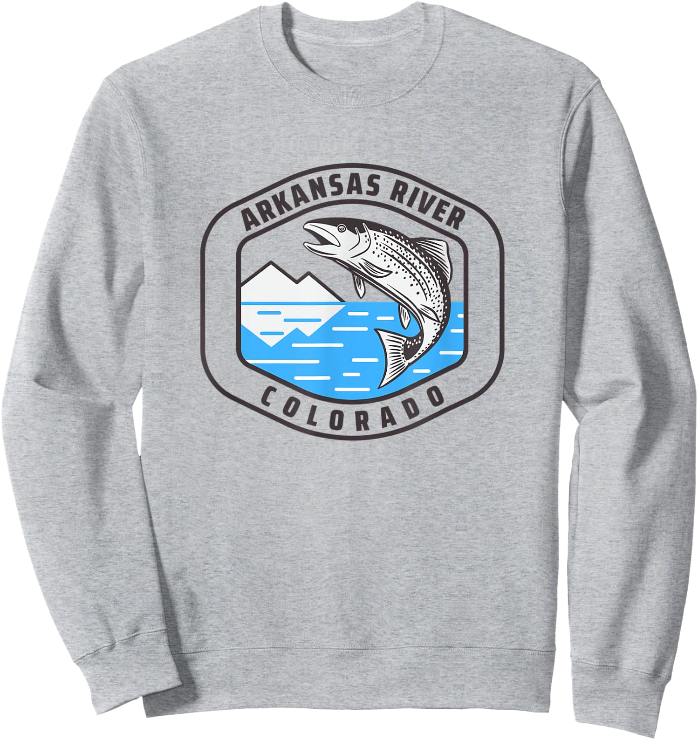 Arkansas River Colorado - Fly Fishing Fisherman Sweatshirt - Sweatshirt | Ash