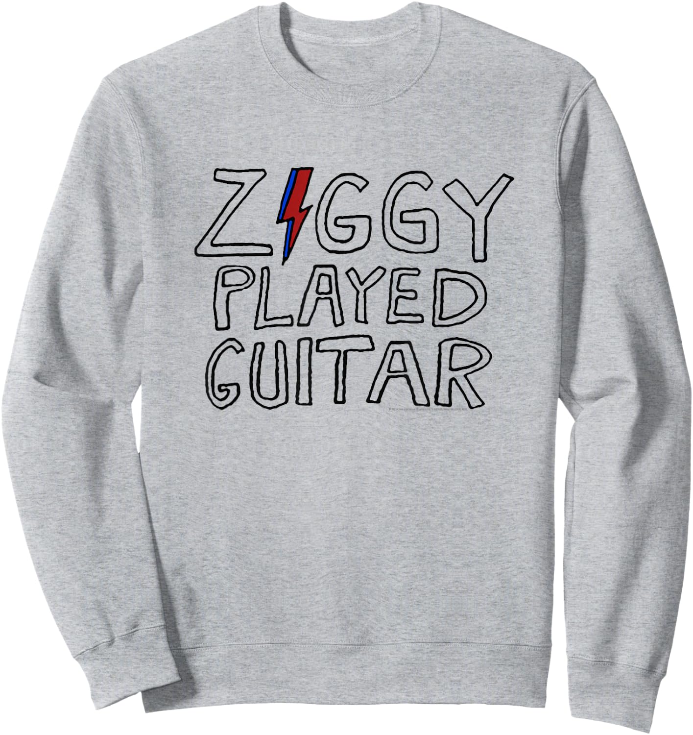 David Bowie - Ziggy Played Guitar Sketch Lyric Sweatshirt - Sweatshirt | Ash