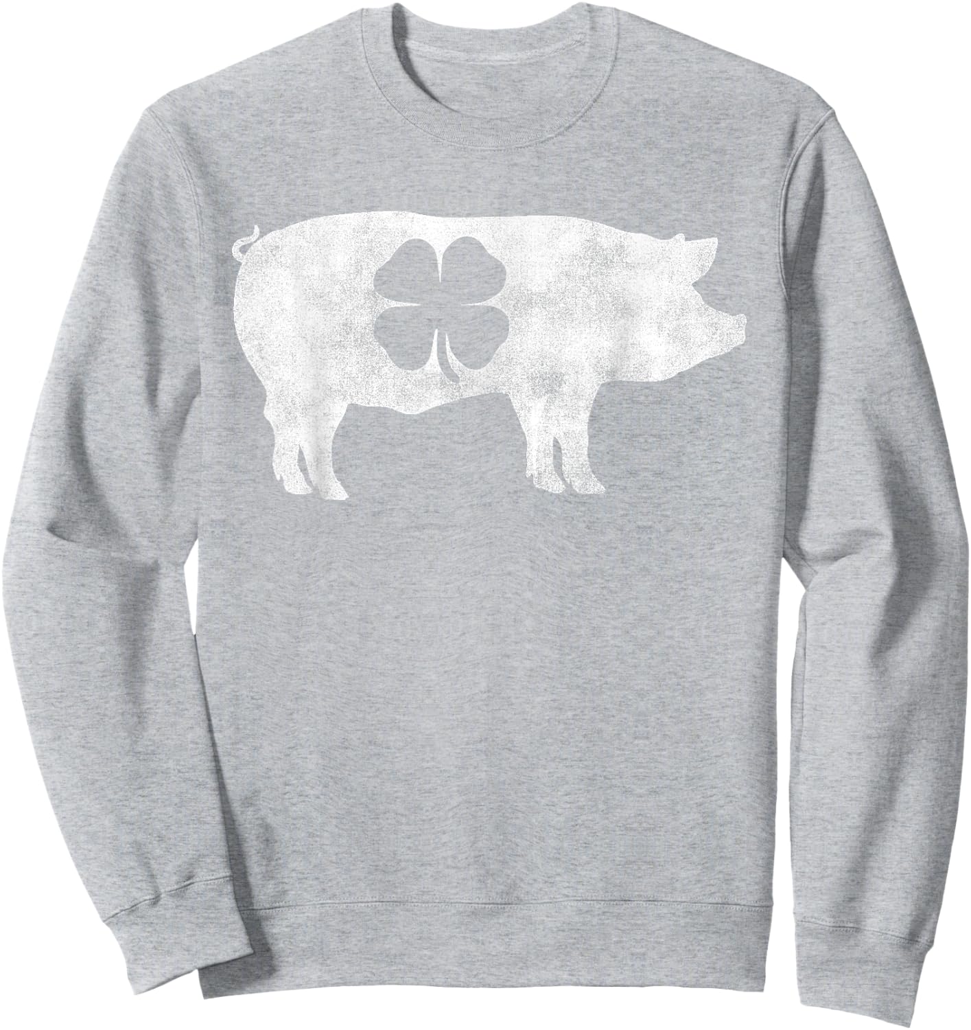 Pig Hog BBQ Meat Gift St. Patrick's Day Shamrock Irish Lucky Sweatshirt - Sweatshirt | Ash