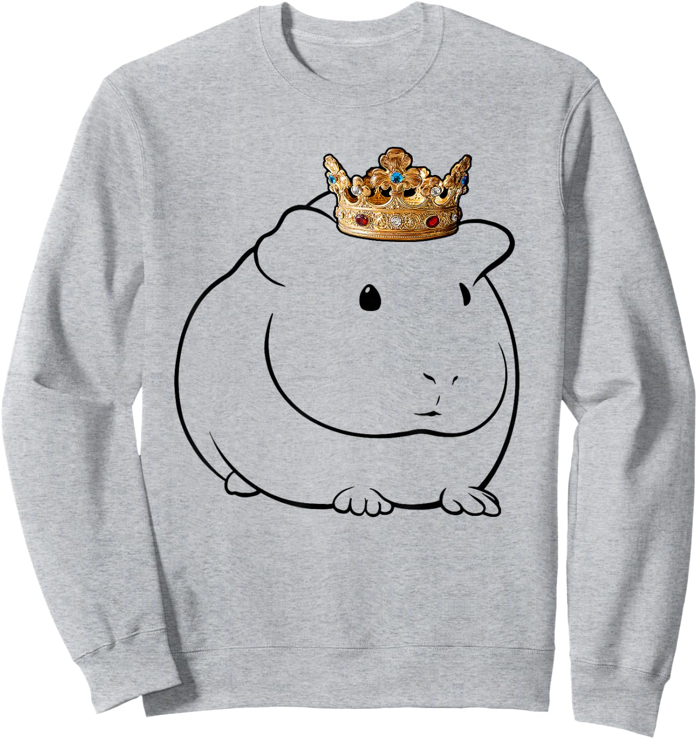 Guinea Pig Wearing Crown Sweatshirt - Sweatshirt | Ash