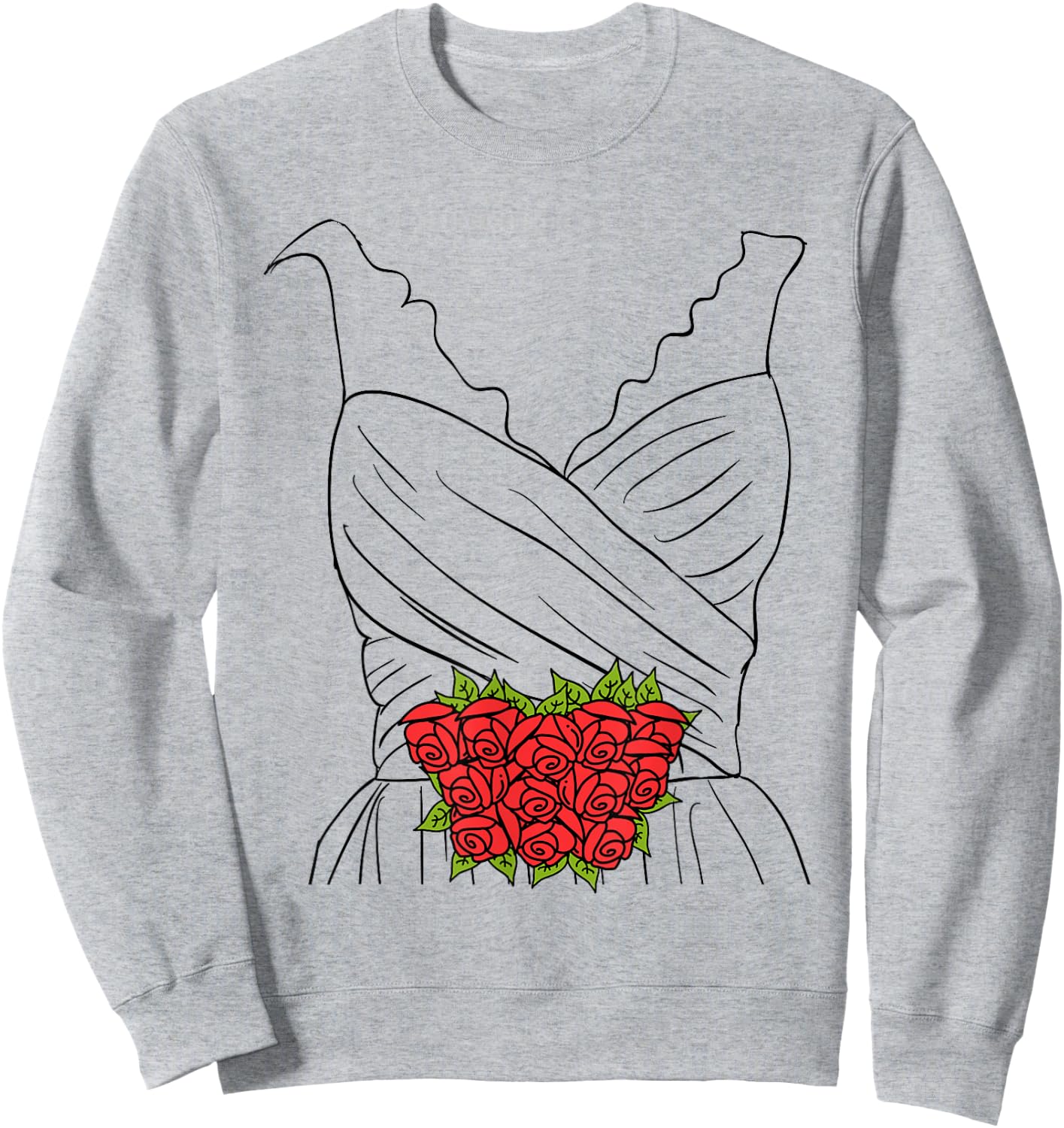 Wedding Dress Shirt, Simple Marriage Bridal Shower Costume Sweatshirt - Sweatshirt | Ash