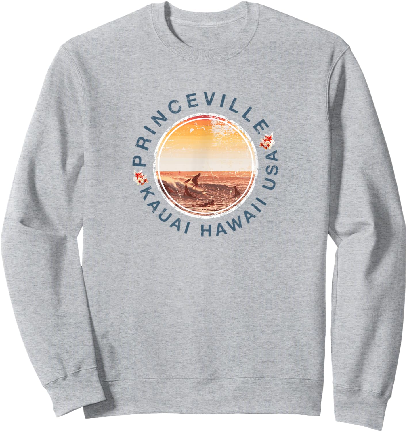 Kauai Hawaii Princeville Surfing Retro Sweatshirt - Sweatshirt | Ash