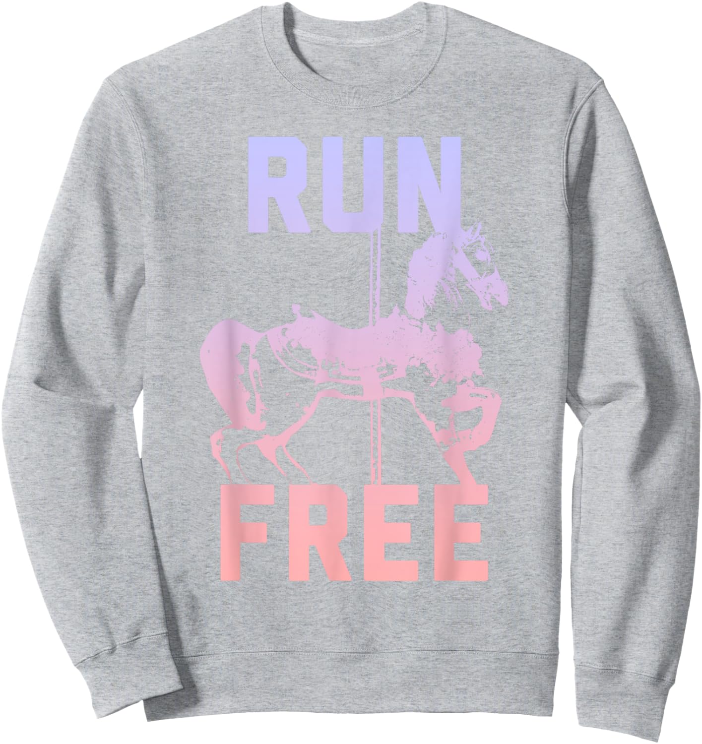 Trendy Run Free Carousel Horse Sweatshirt - Sweatshirt | Ash