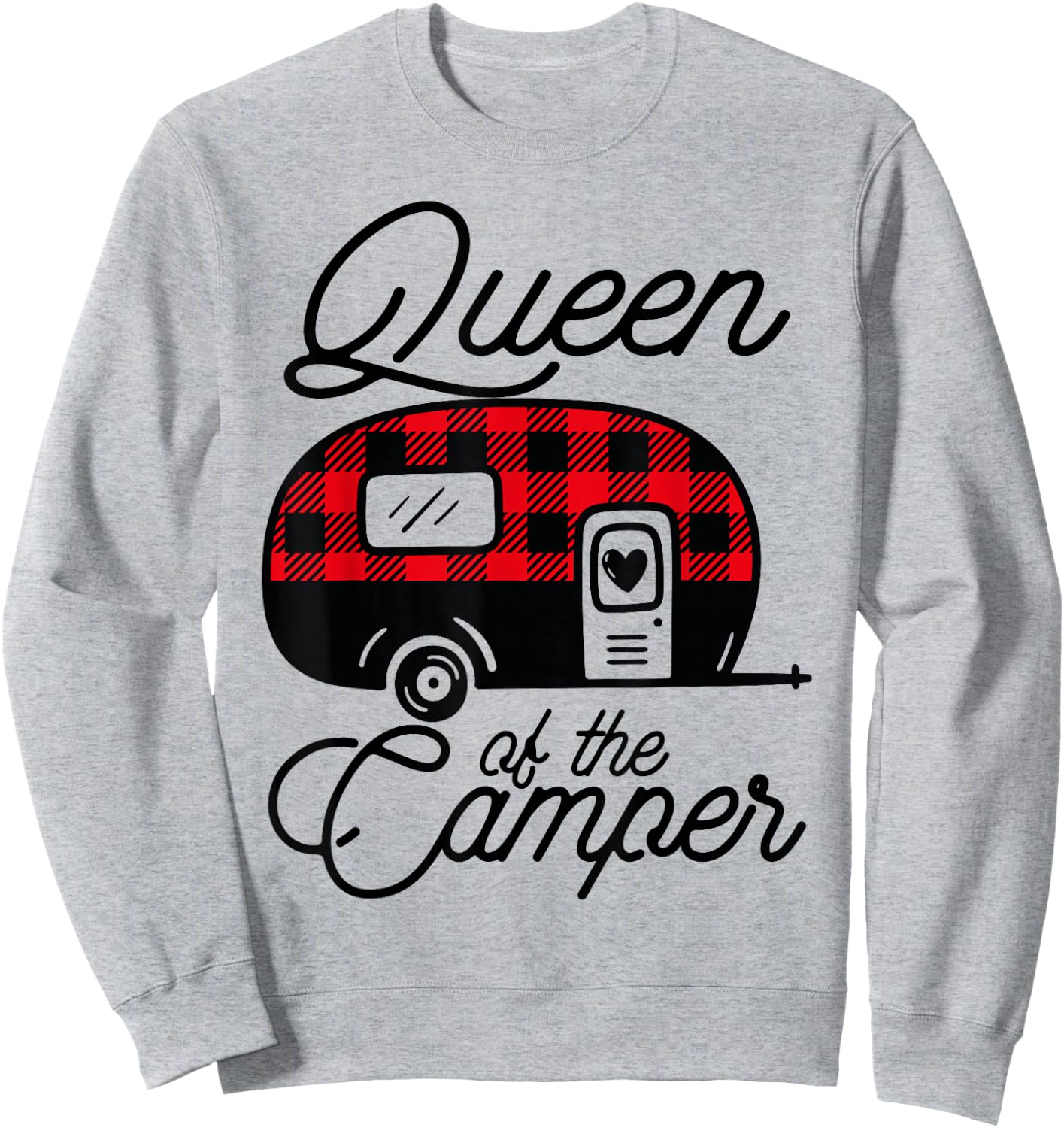 Queen of the Camper Buffalo Women Camper Camping Traveler Sweatshirt - Sweatshirt | Ash