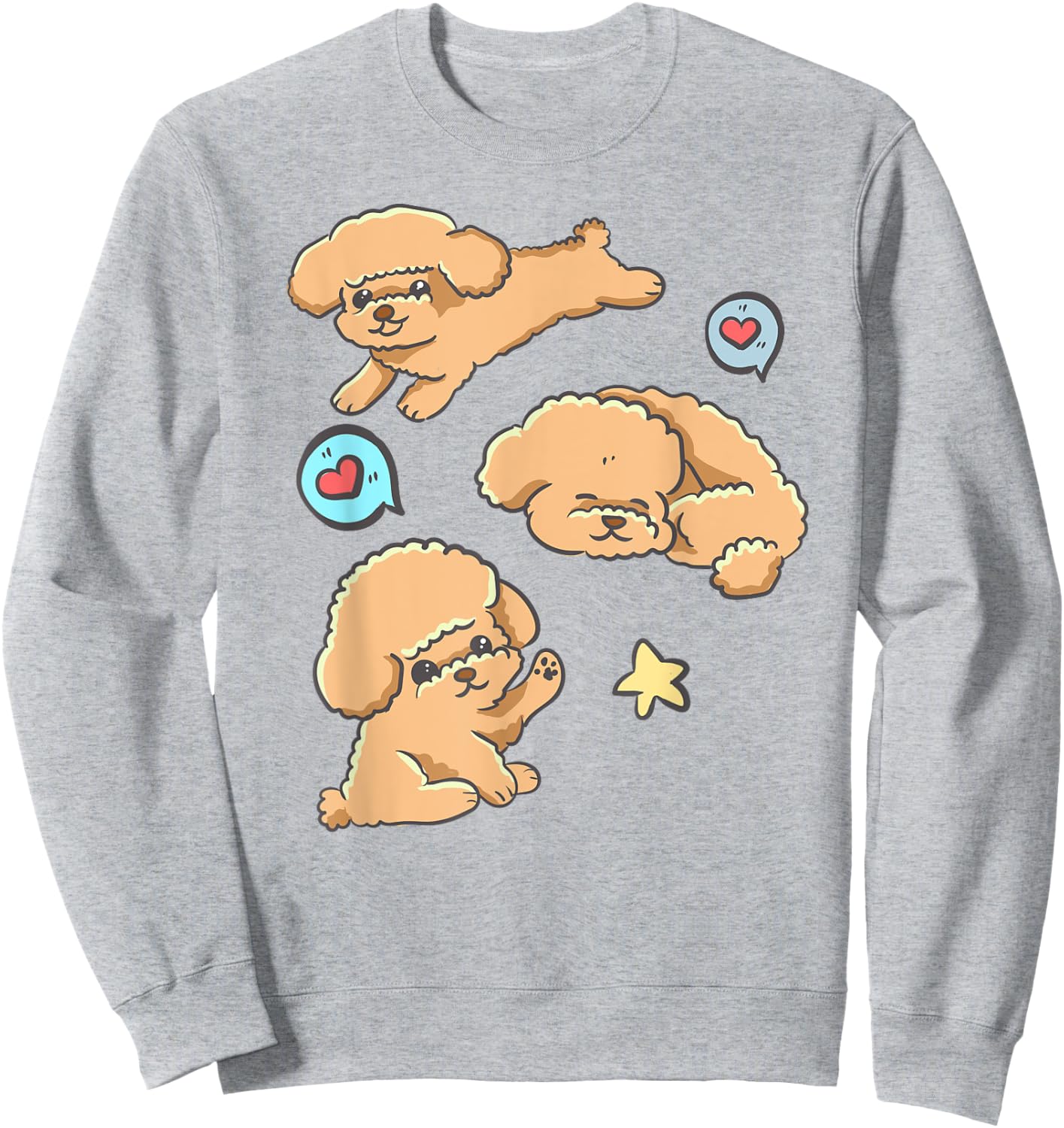 Poodle Puppy Dog - Cute Kawaii Anime Kawaii Japan Men Women Kids Sweatshirt - Sweatshirt | Ash