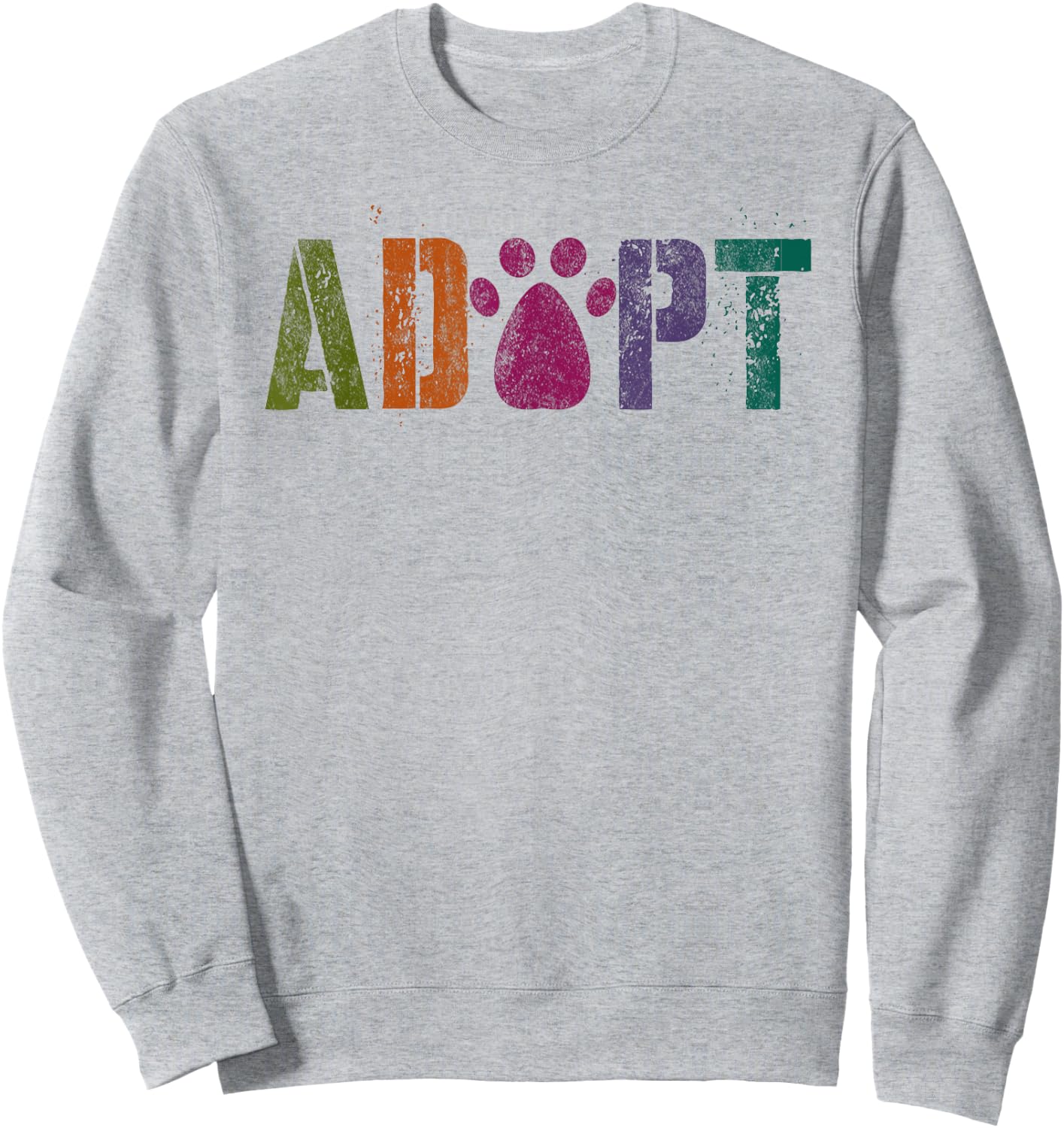 Vintage ADOPT Rescue Squad Animal Cats Dogs Adoption Dept Sweatshirt - Sweatshirt | Ash