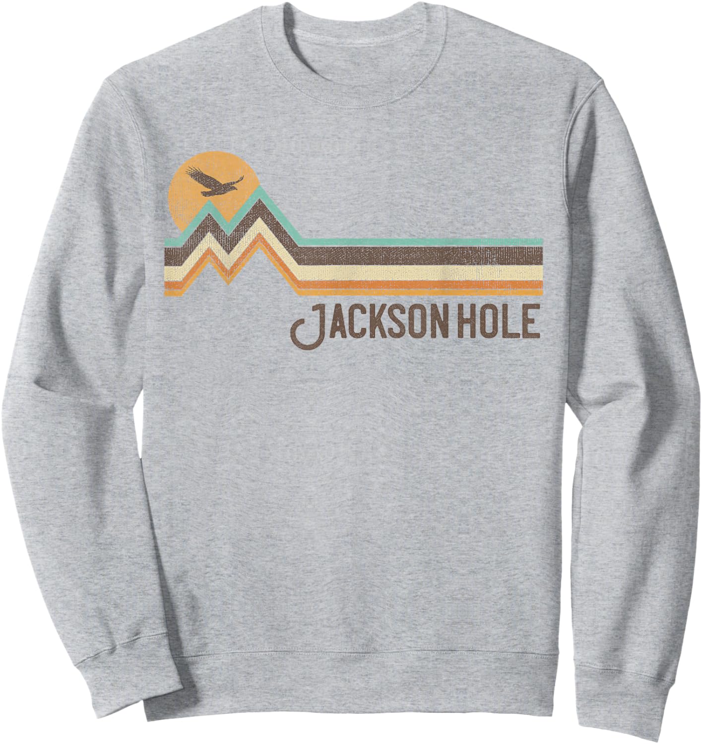 Jackson Hole Wyoming 70s 80s Retro Style Vintage Distressed Sweatshirt - Sweatshirt | Ash