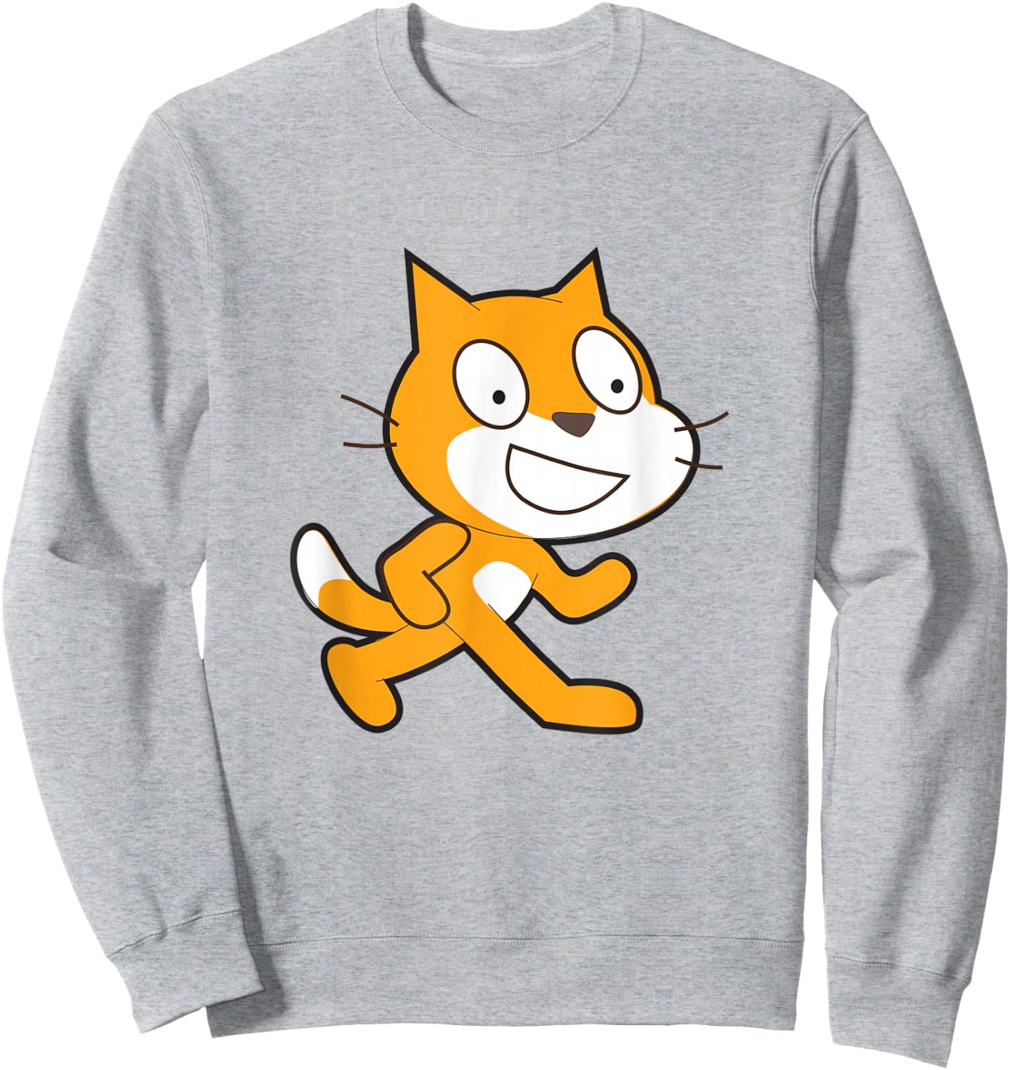 Scratch Programming Language Official Mascot Cat Sweatshirt - Sweatshirt | Ash