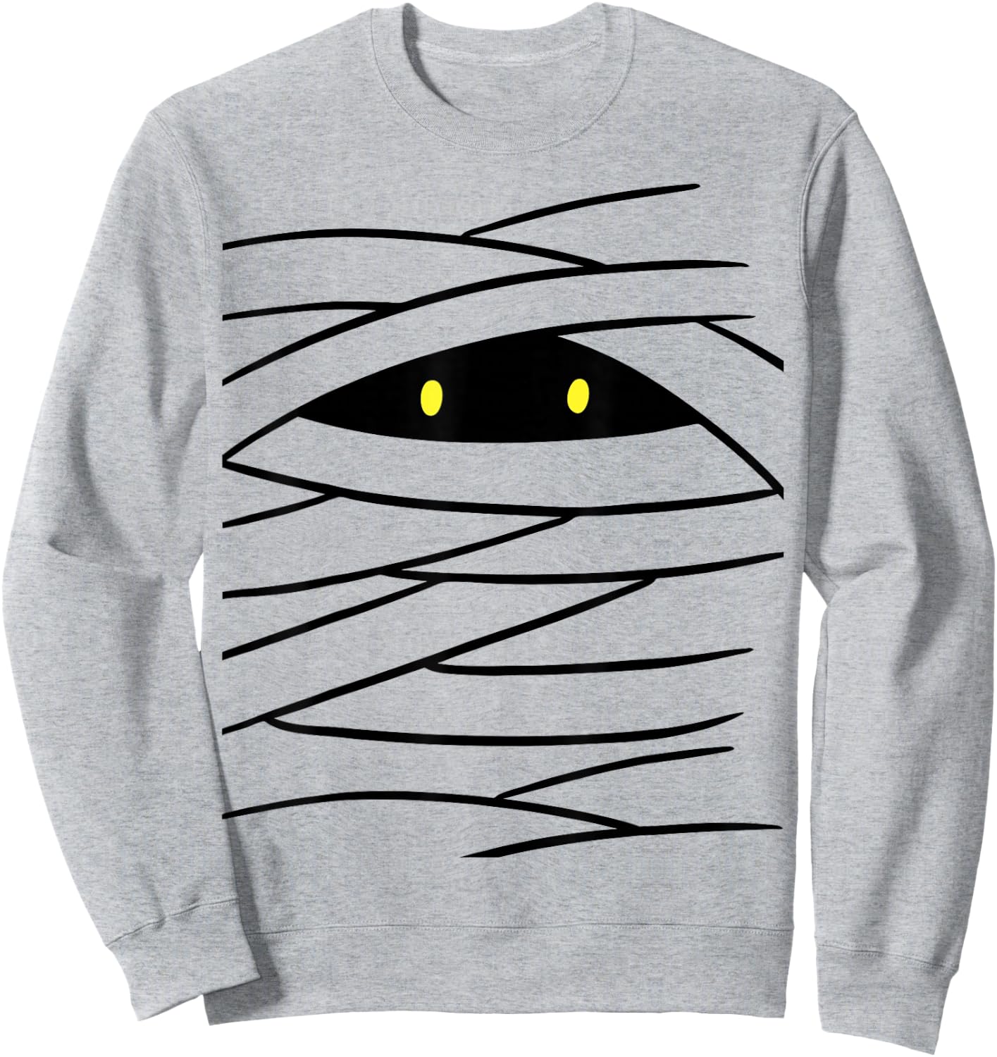 Mummy Costume Easy Haloween Funny Boy Wrap Face Monster Eyes Sweatshirt - Sweatshirt | Ash