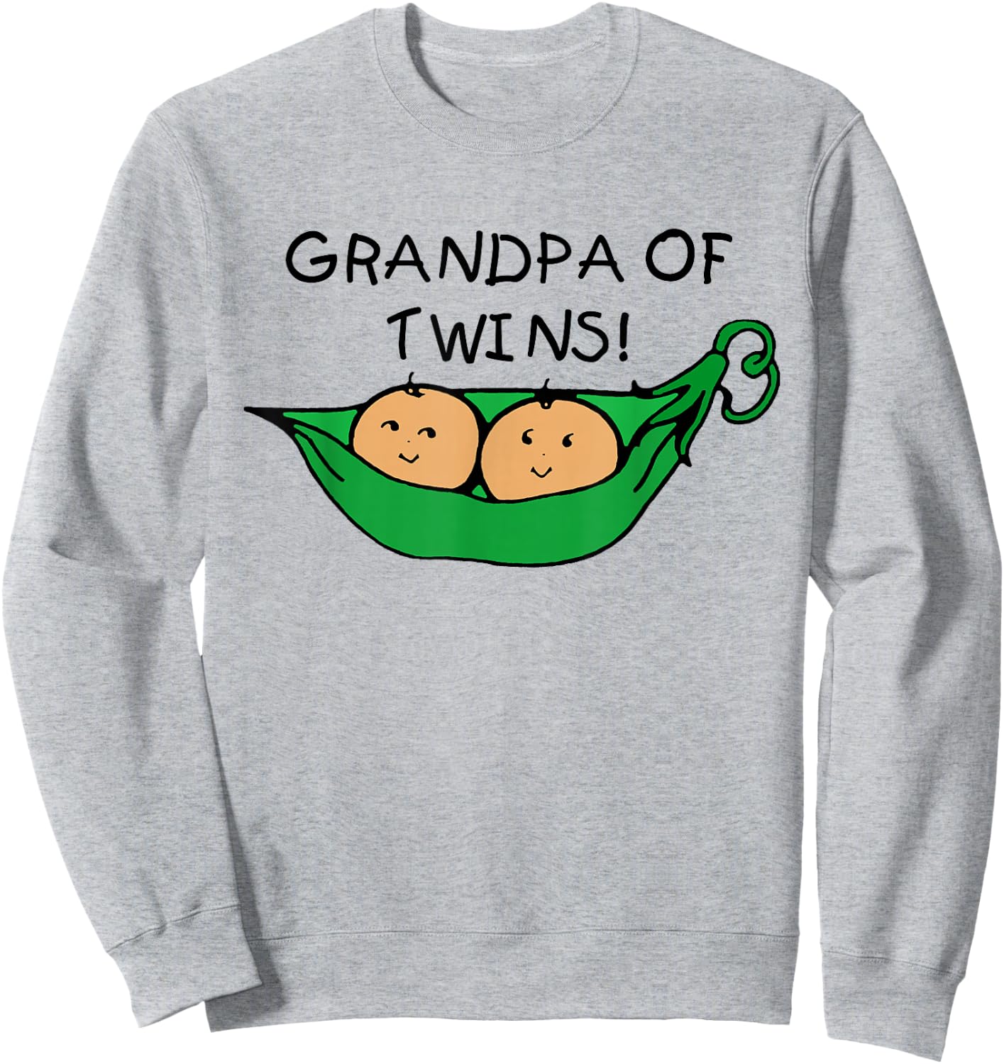 Two Peas in a Pod Grandpa of Twins Sweatshirt - Sweatshirt | Ash
