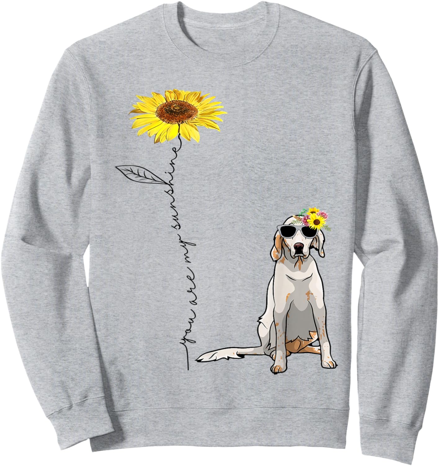 Sunflower and English Setter Sweatshirt - Sweatshirt | Ash