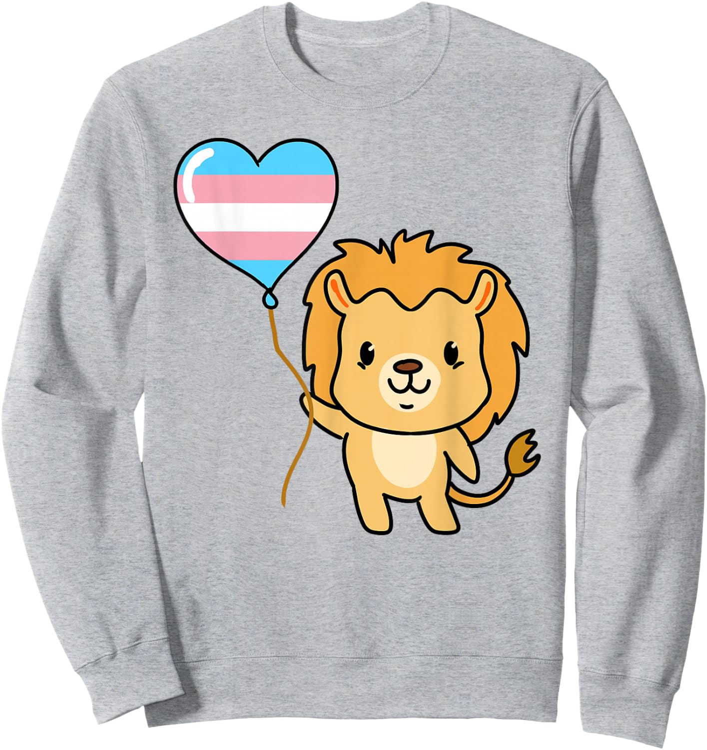 Lion Balloon Trans Pride Sweatshirt - Sweatshirt | Ash