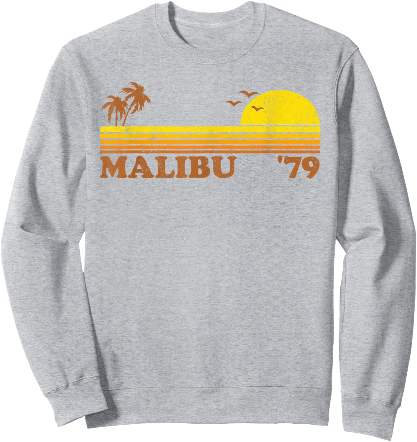 Vintage Malibu California Retro Beach Surfing 70's Surf Gift Women Kids Sweatshirt - Sweatshirt | Ash