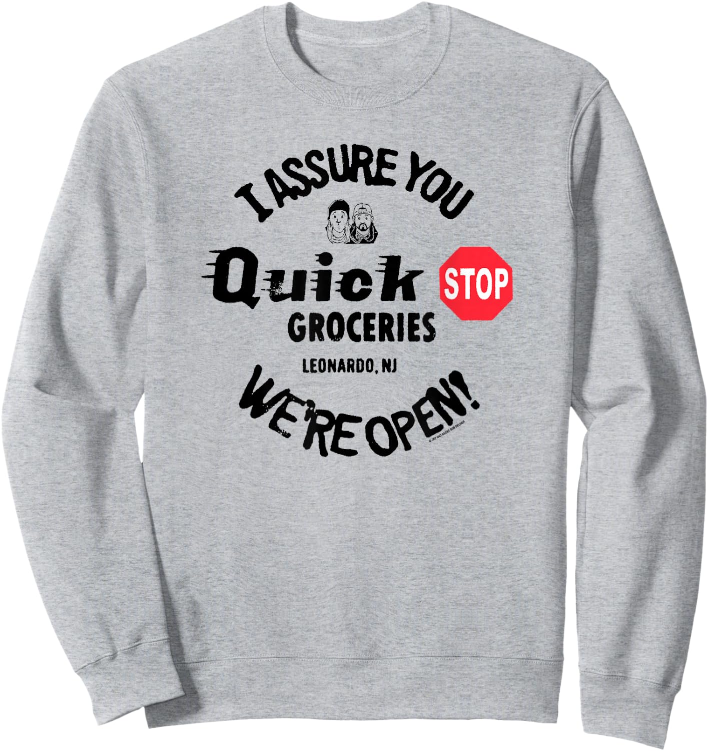 Jay and Silent Bob Quick Stop Groceries Sign Sweatshirt - Sweatshirt | Ash