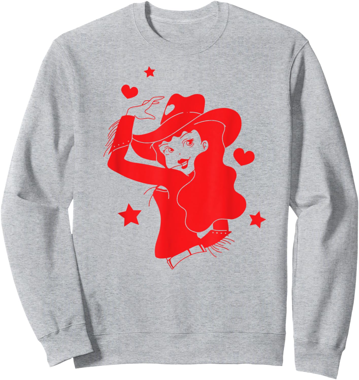 50s 60s 70s Vintage Pin Up Cowgirl | Cowboy Western Texas Sweatshirt - Sweatshirt | Ash