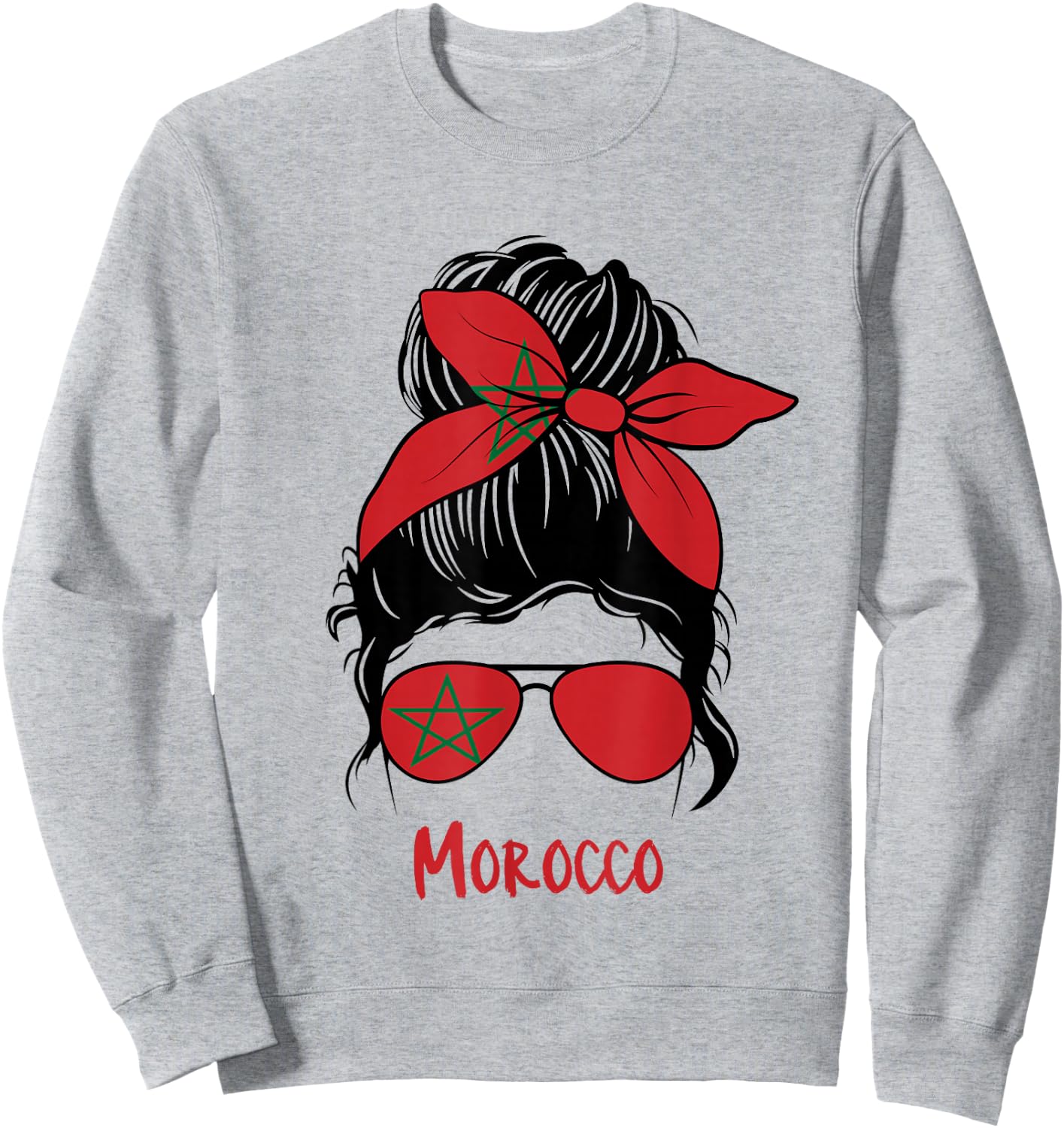 Morocco Girl Moroccan Girl Morocco Woman Flag Sweatshirt - Sweatshirt | Ash