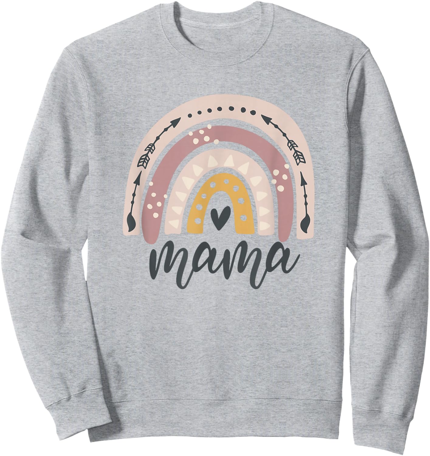 Boho Rainbow Mama Mom Mommy New Mom Mother's Day Sweatshirt - Sweatshirt | Ash