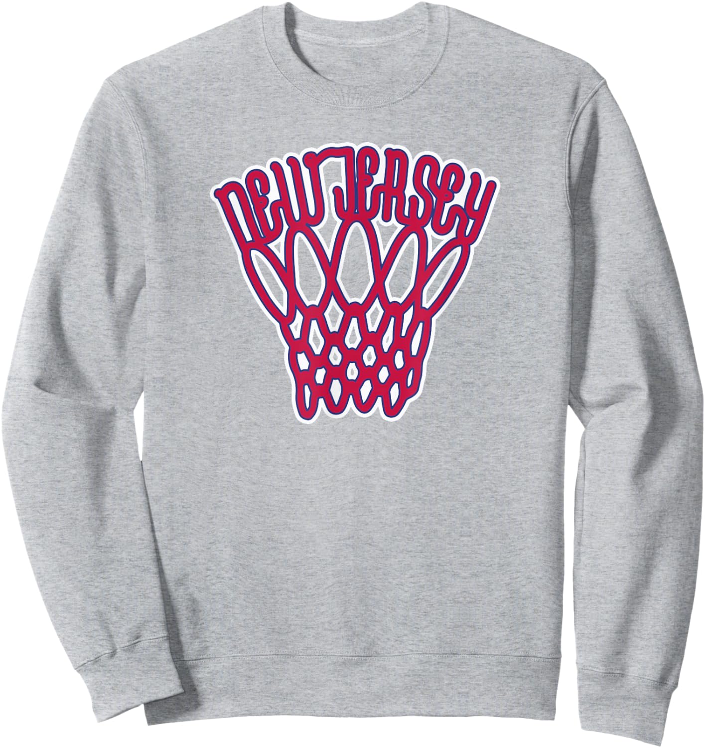 New Jersey Basketball Net Vintage Sweatshirt - Sweatshirt | Ash