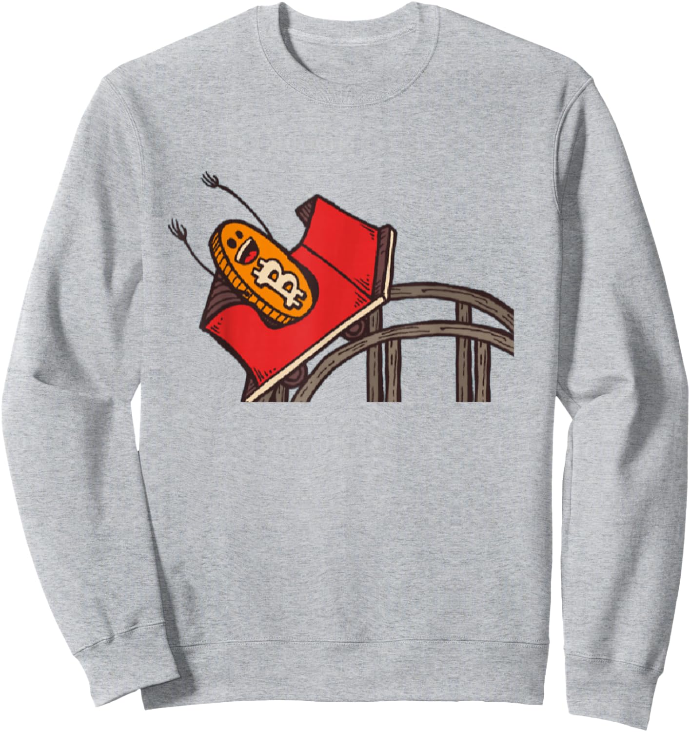 Funny Bitcoin Rollercoaster | Cryptocurrency Sweatshirt - Sweatshirt | Ash
